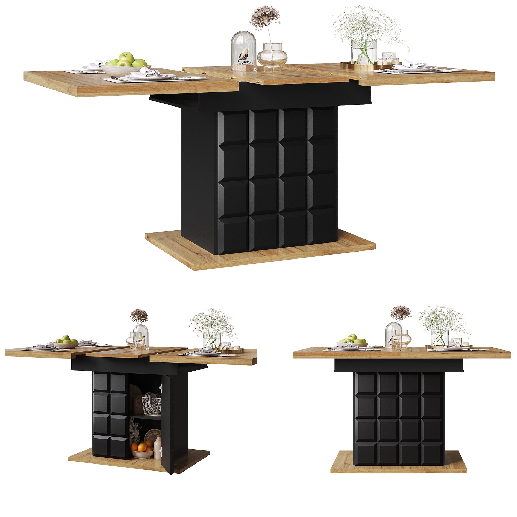 Logidon uitschuifbare eettafel 110-140 centimeter telescopisch naturel MDF