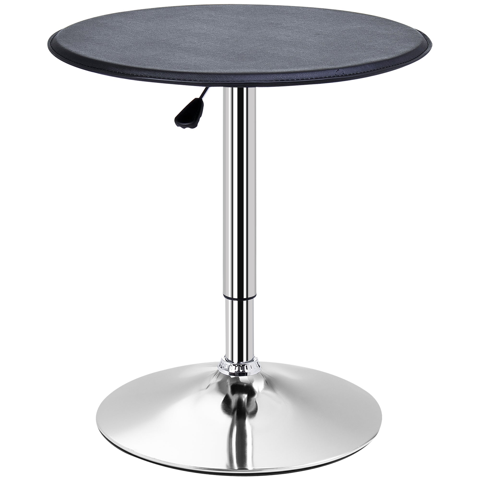 Logidon Ronde Bartafel Ø63 cm Zwart Verstelbaar met Kunstleer