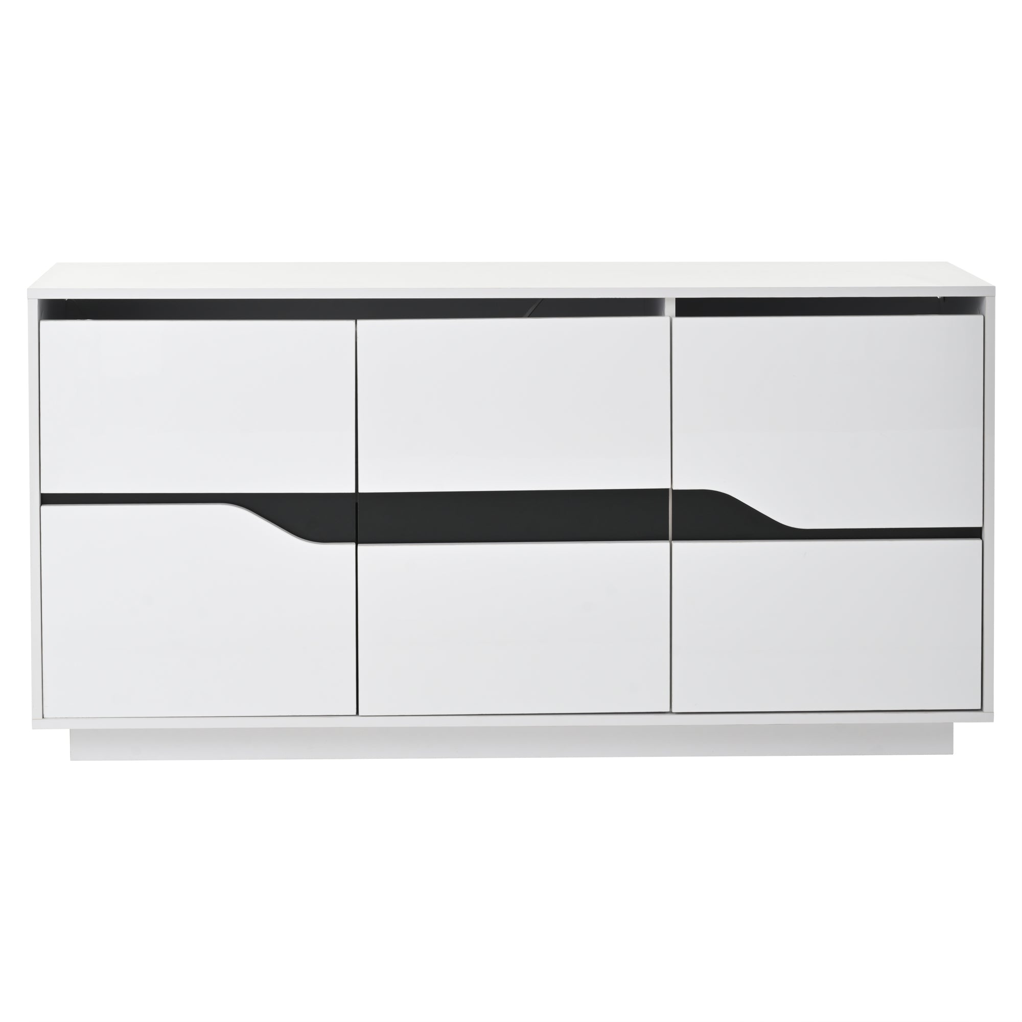 Logidon Sideboard 140x40x76 Cm White Black With 3 Doors LED