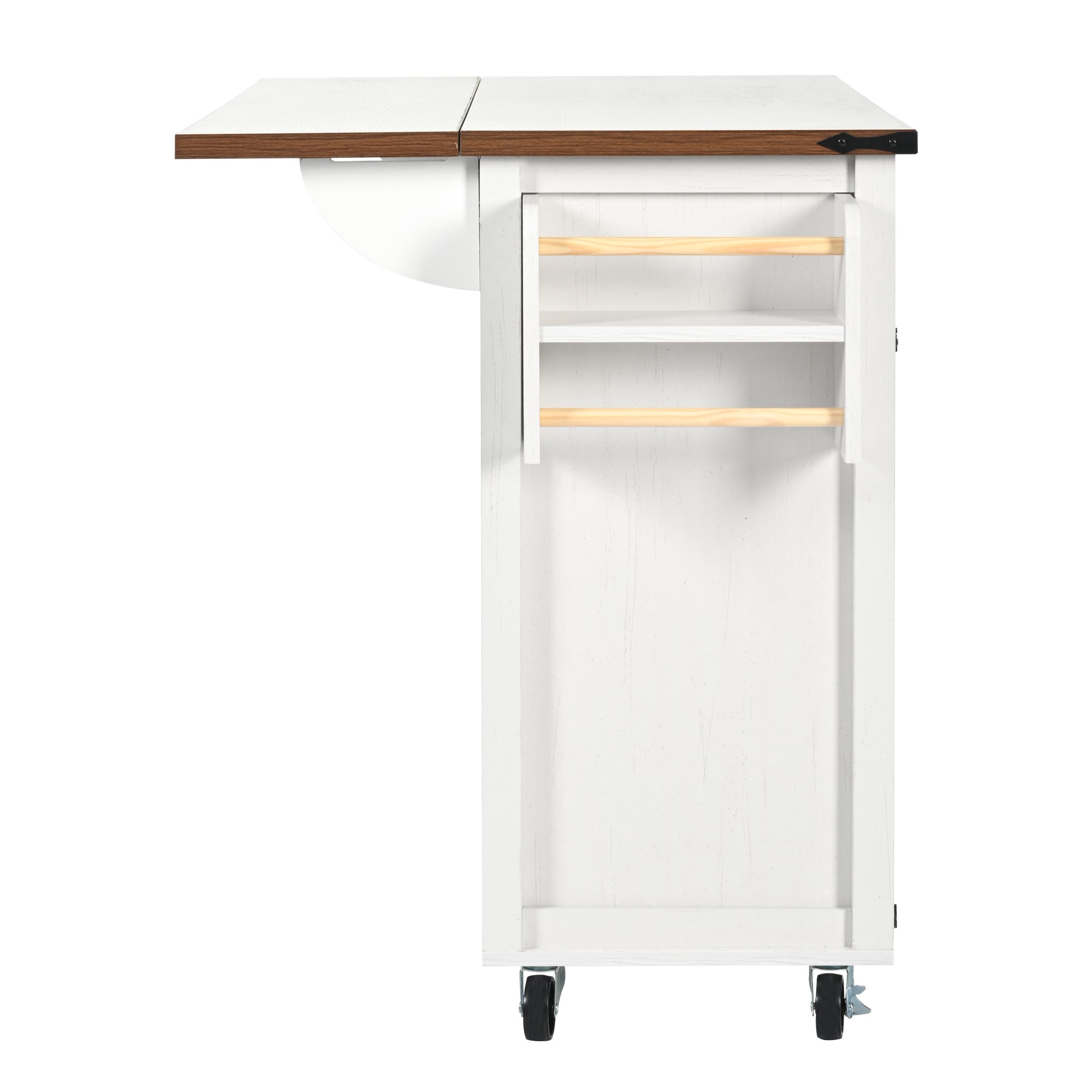 Logidon Kitchen Island With Extendable Worksheet Beige On Wheels