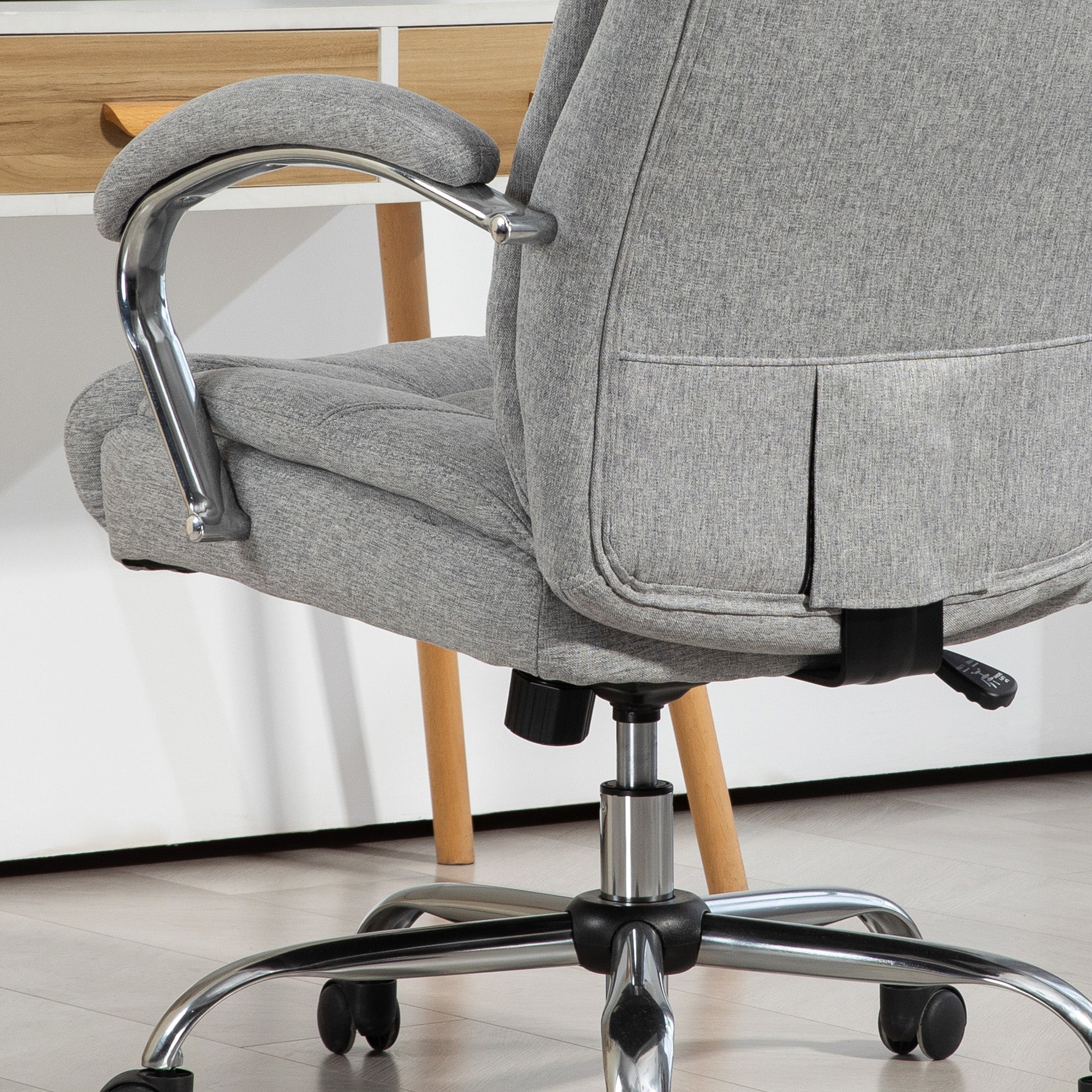 Logidon Vinsetto bureaustoel met wipfunctie lichtgrijs 65x78x110-118 cm
