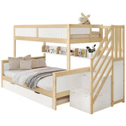 Logidon stapelbed naturel raster hoektrap onderschuifbed 90x200 120x200