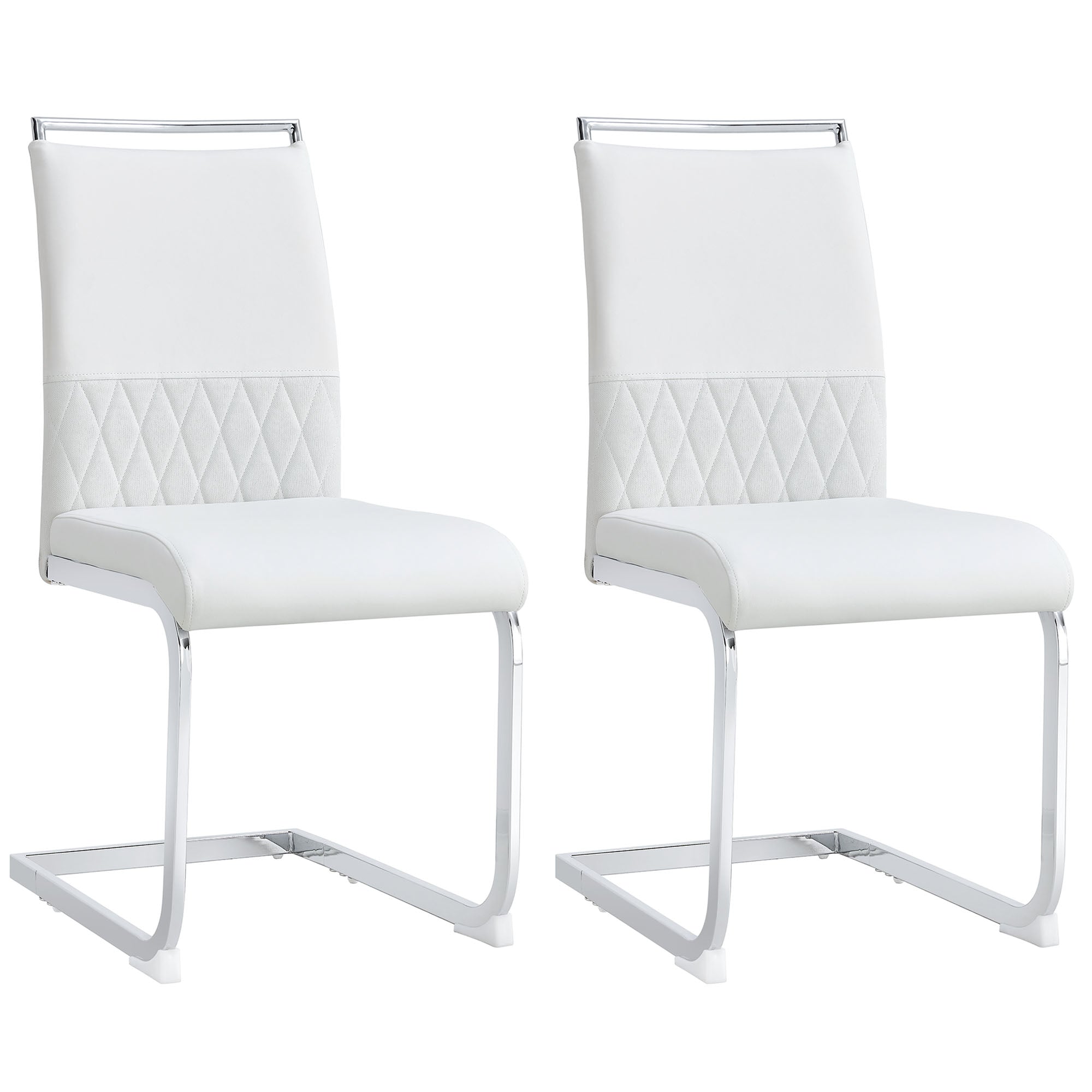 Logidon Kunstmatige Lege Eetstoelen Set 2 Wit Zonder Armleuningen