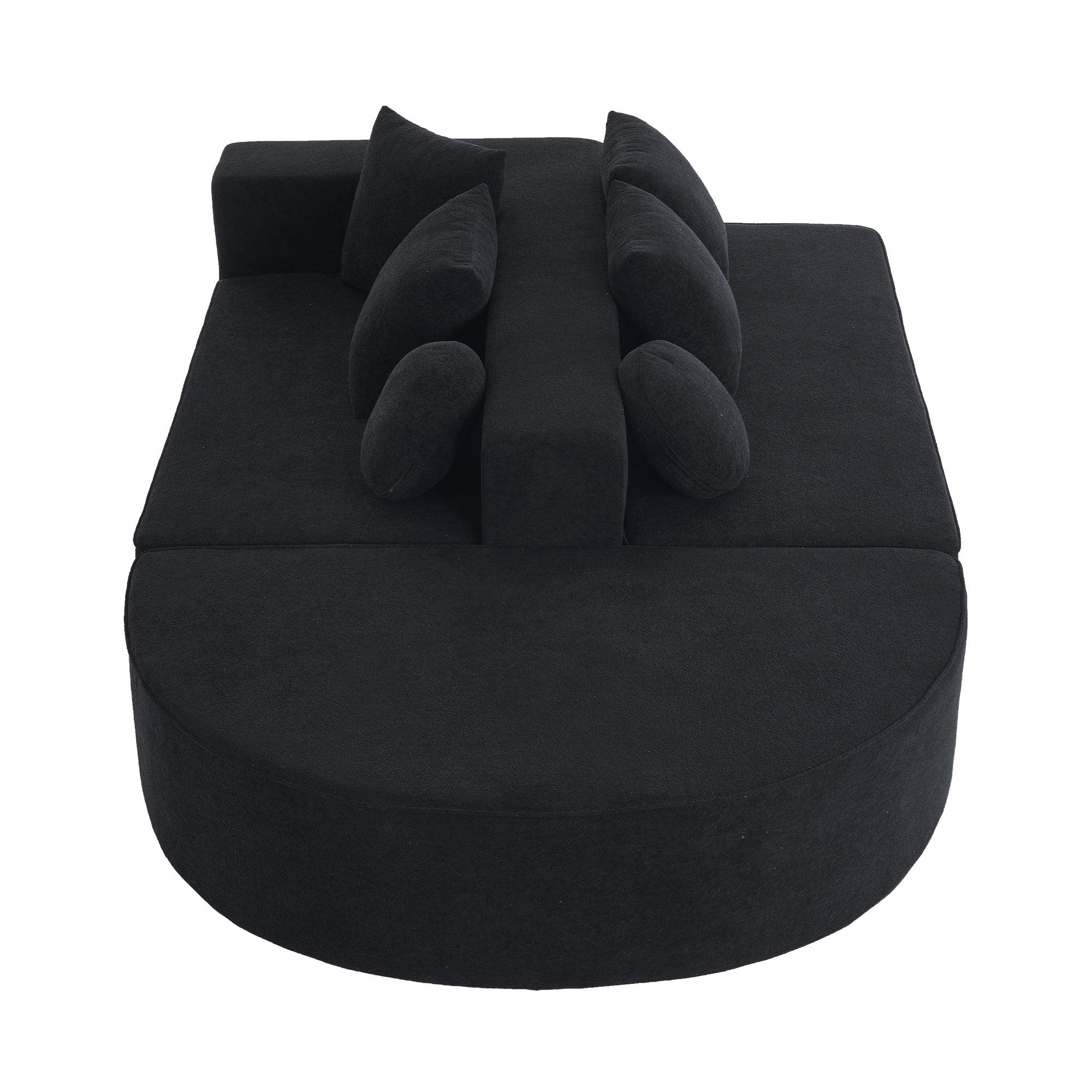 Logidon Cloud Bench Velvet Zwart Modulaire 5-zitsbank