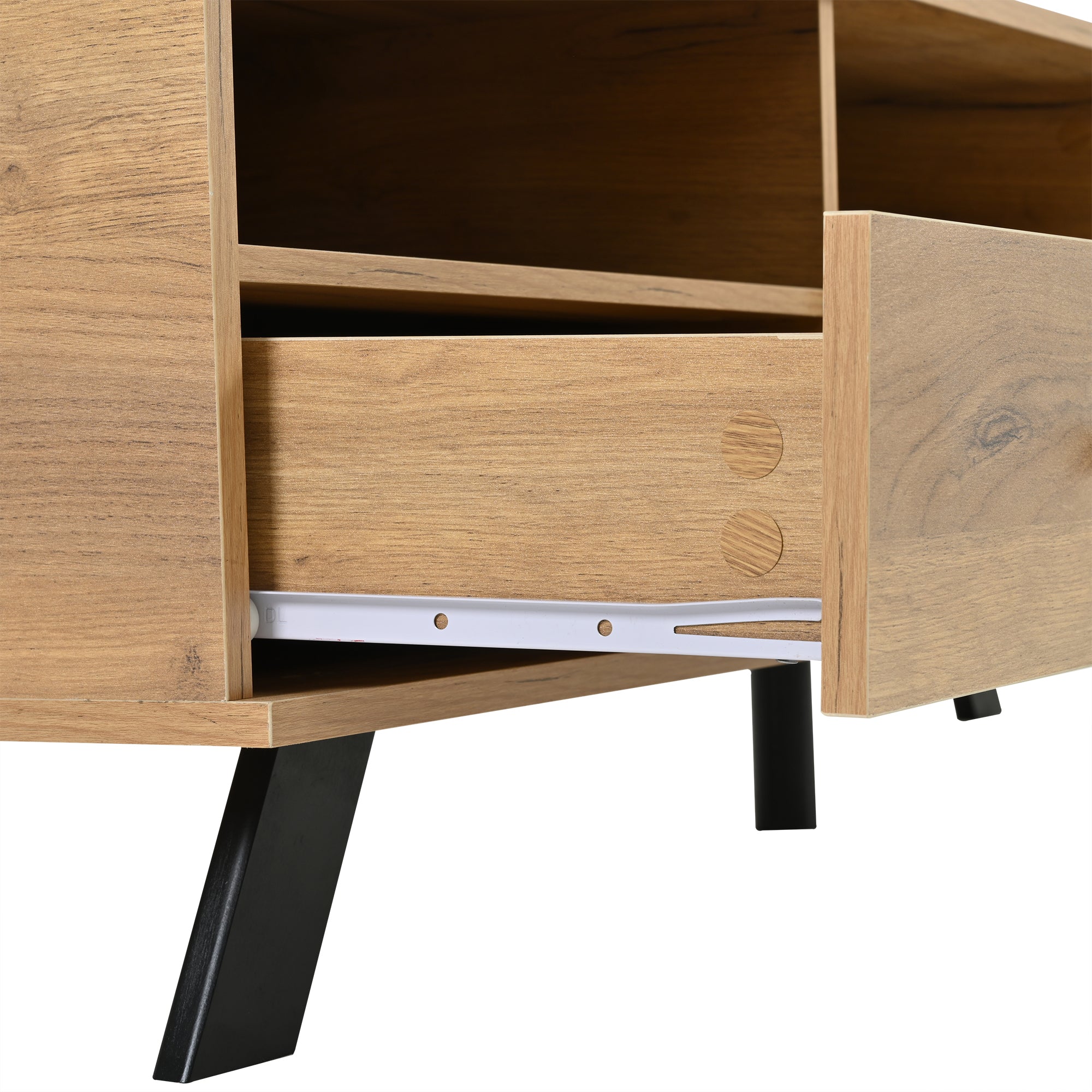 Logidon TV-meubel 150 x 38 x 44 cm natuurlijke houtlook 2 lades