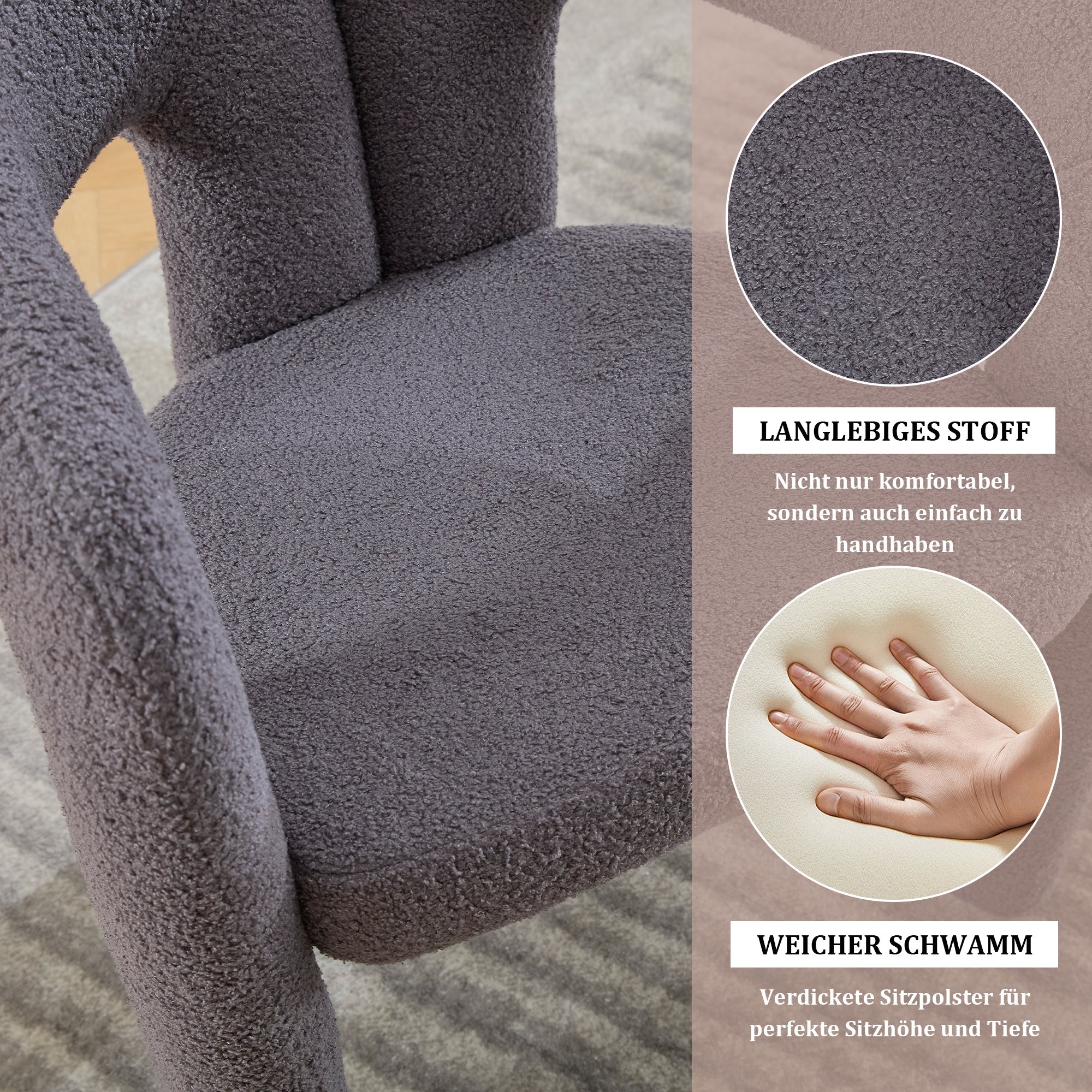 Logidon Premium Teddystoel met Ergonomische Rugleuning