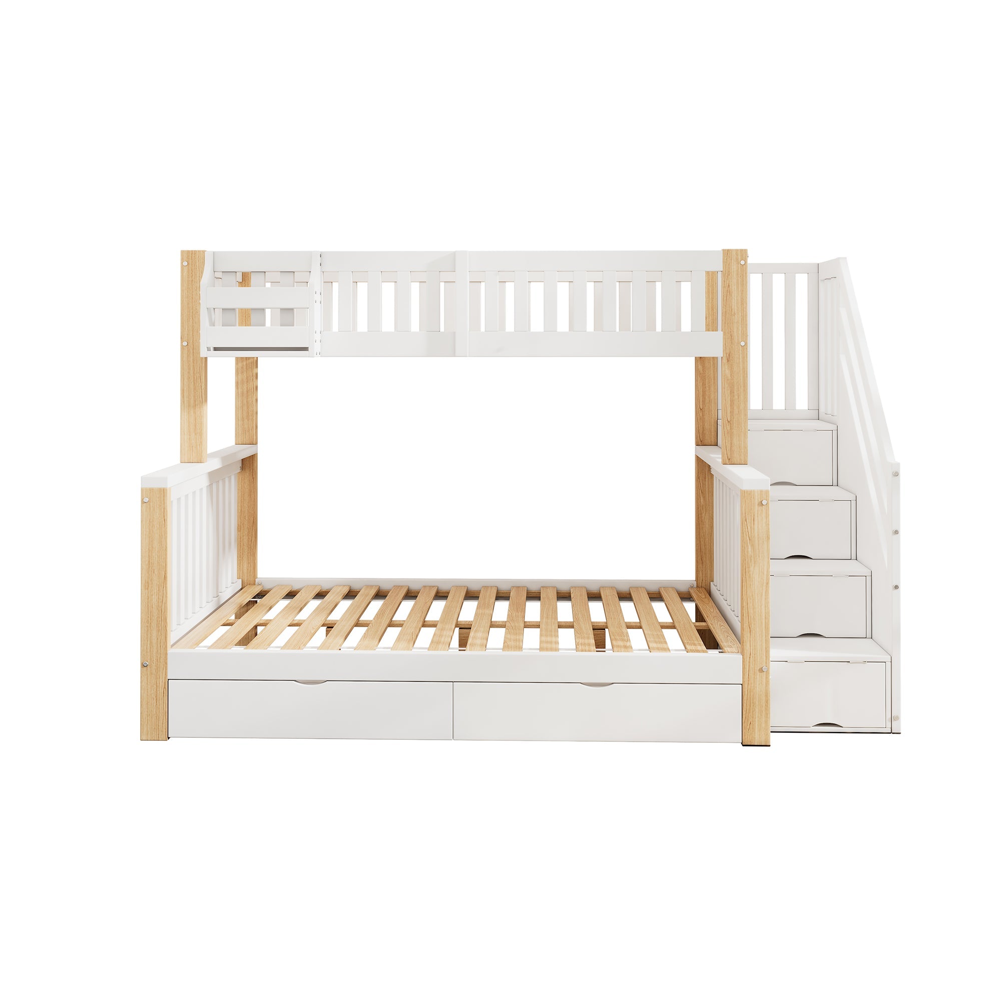 Logidon kinderstapelbed tweepersoonsbed met opbergruimte 140x200 wit naturel