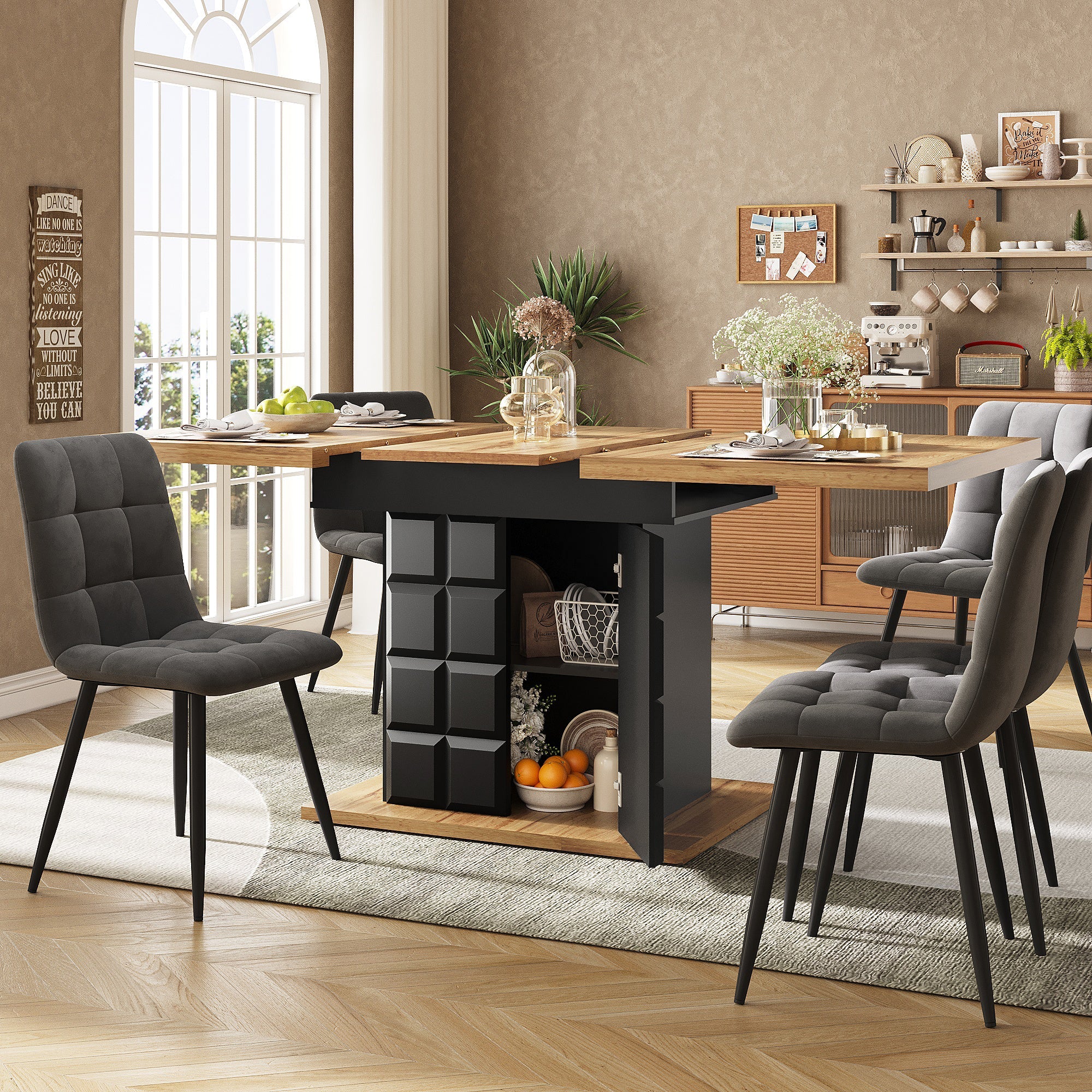 Logidon uitschuifbare eettafel 110-140 centimeter telescopisch naturel MDF