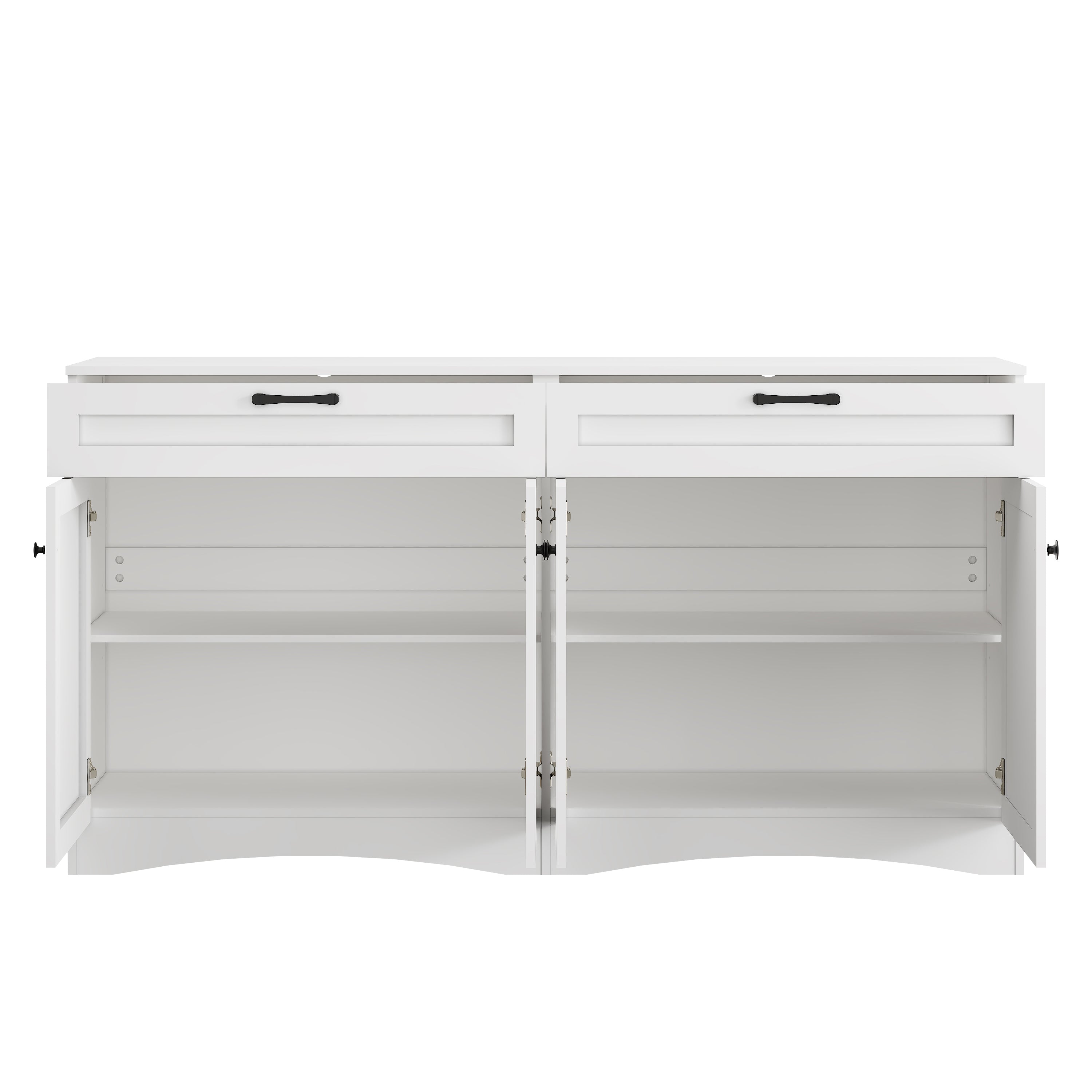 Logidon Dressoir 160 x 40 x 85 cm – Wit dressoir met 2 lades