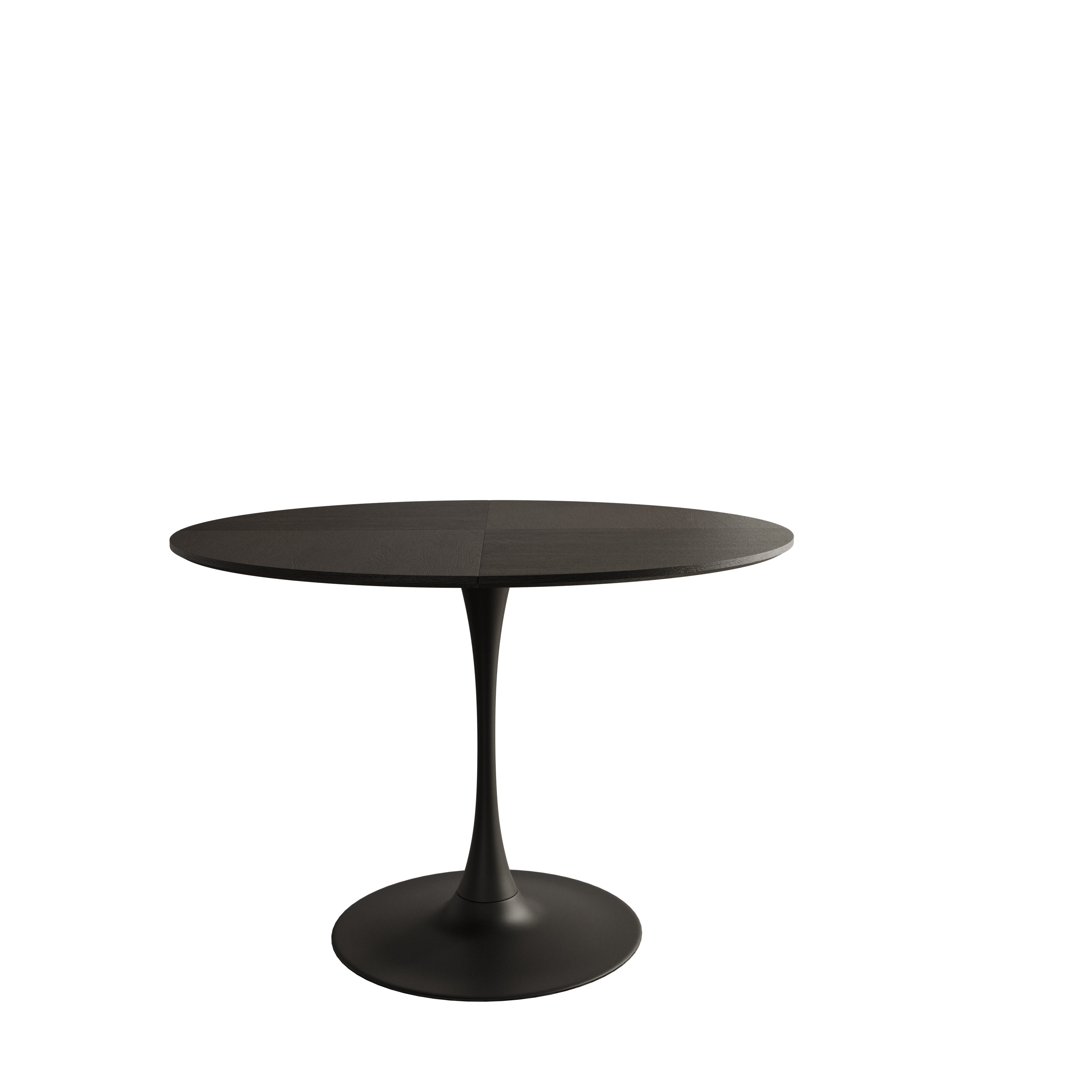 Logidon ronde eettafel 120 cm zwart houtlook metalen onderstel