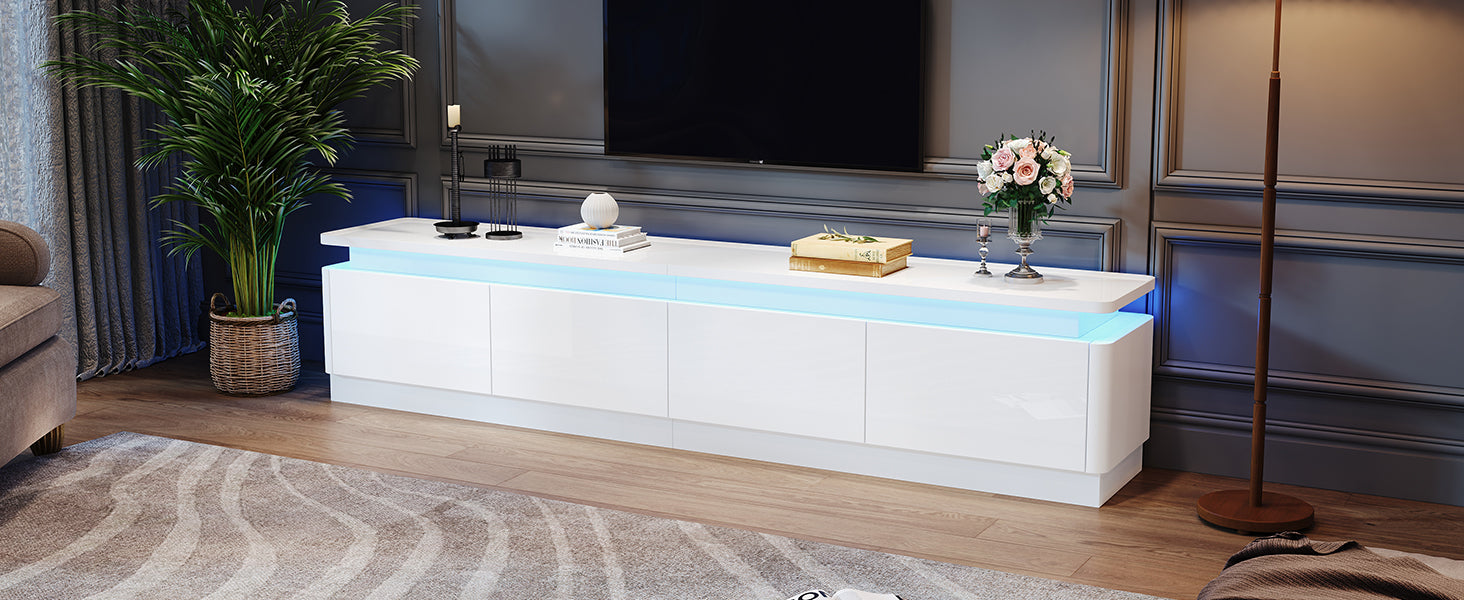 Logidon TV-meubel wit 180x34x40 cm met LED-verlichting 4 lades