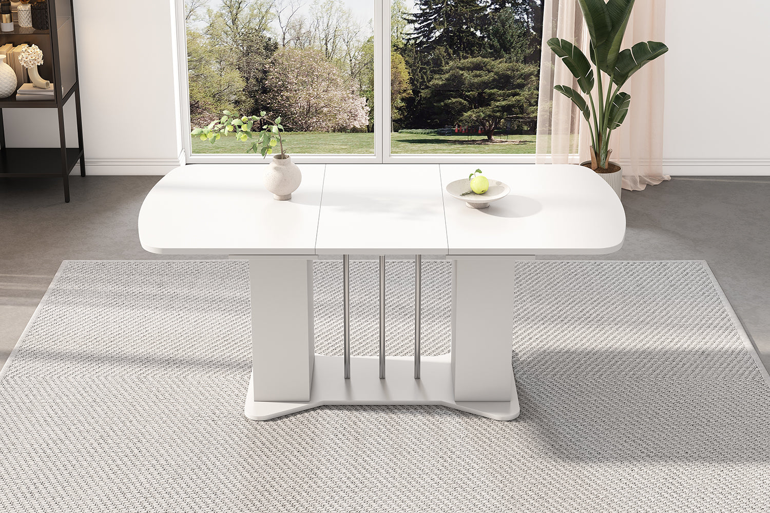 Logidon uitschuifbare eettafel 120/160x80 wit met opbergpoten