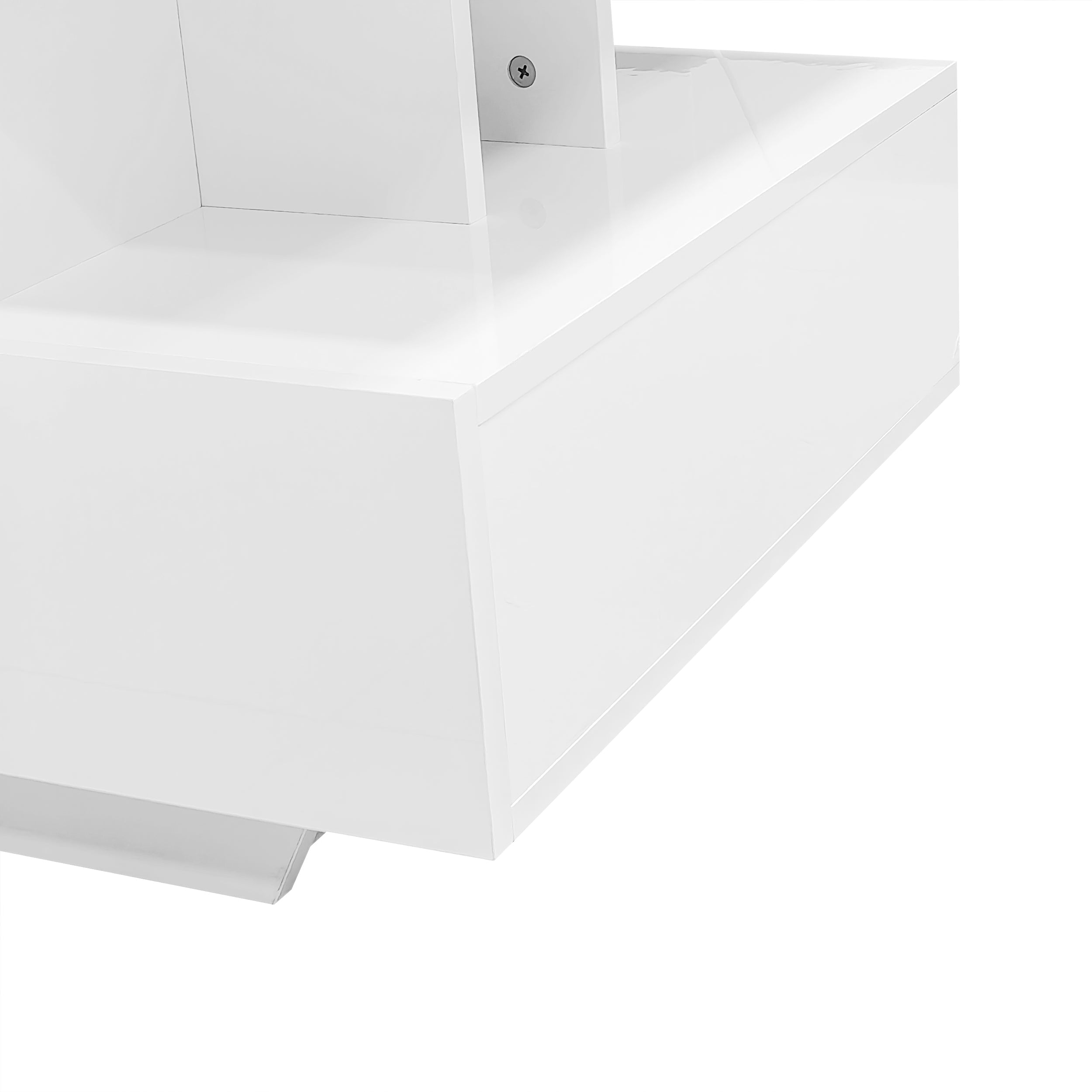Logidon hoogglans salontafel LED, 2 lades, 90x55x41 cm wit