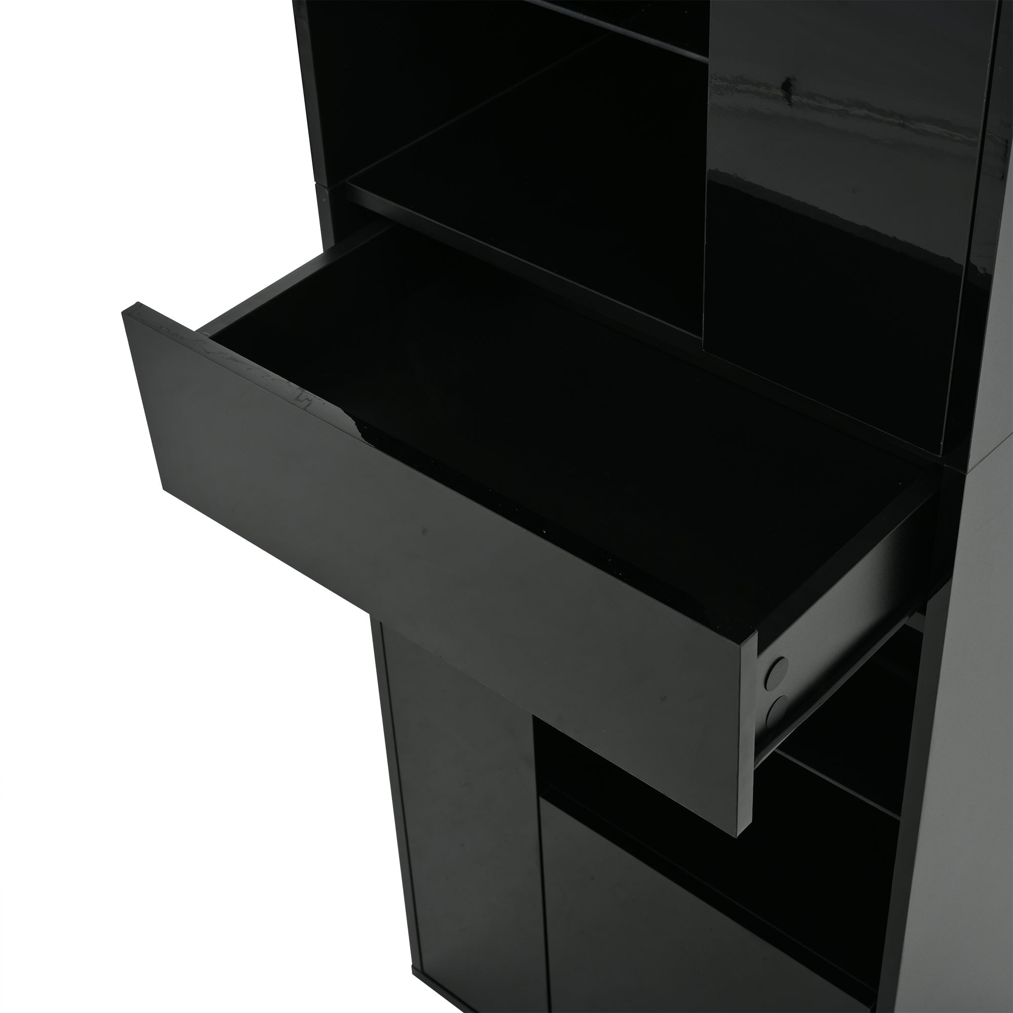 Logidon zwarte hoogglans glazen vitrine 55 x 38 x 170 cm LED-verlichting