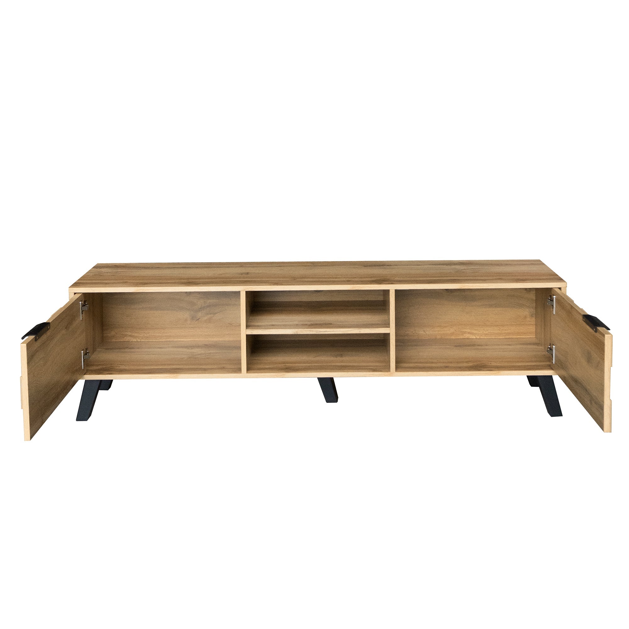 Logidon Modern TV-meubel hout 2 deuren 2 vakken 160,5x35,5x45 cm