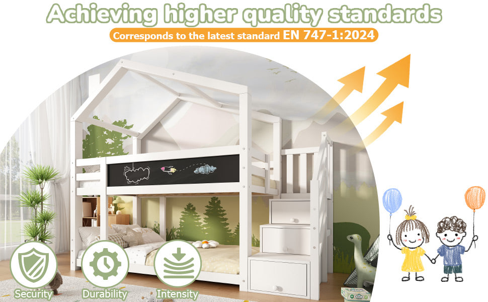 Logidon stapelbed boomhut 90x200 wit met schouw en opbergruimte