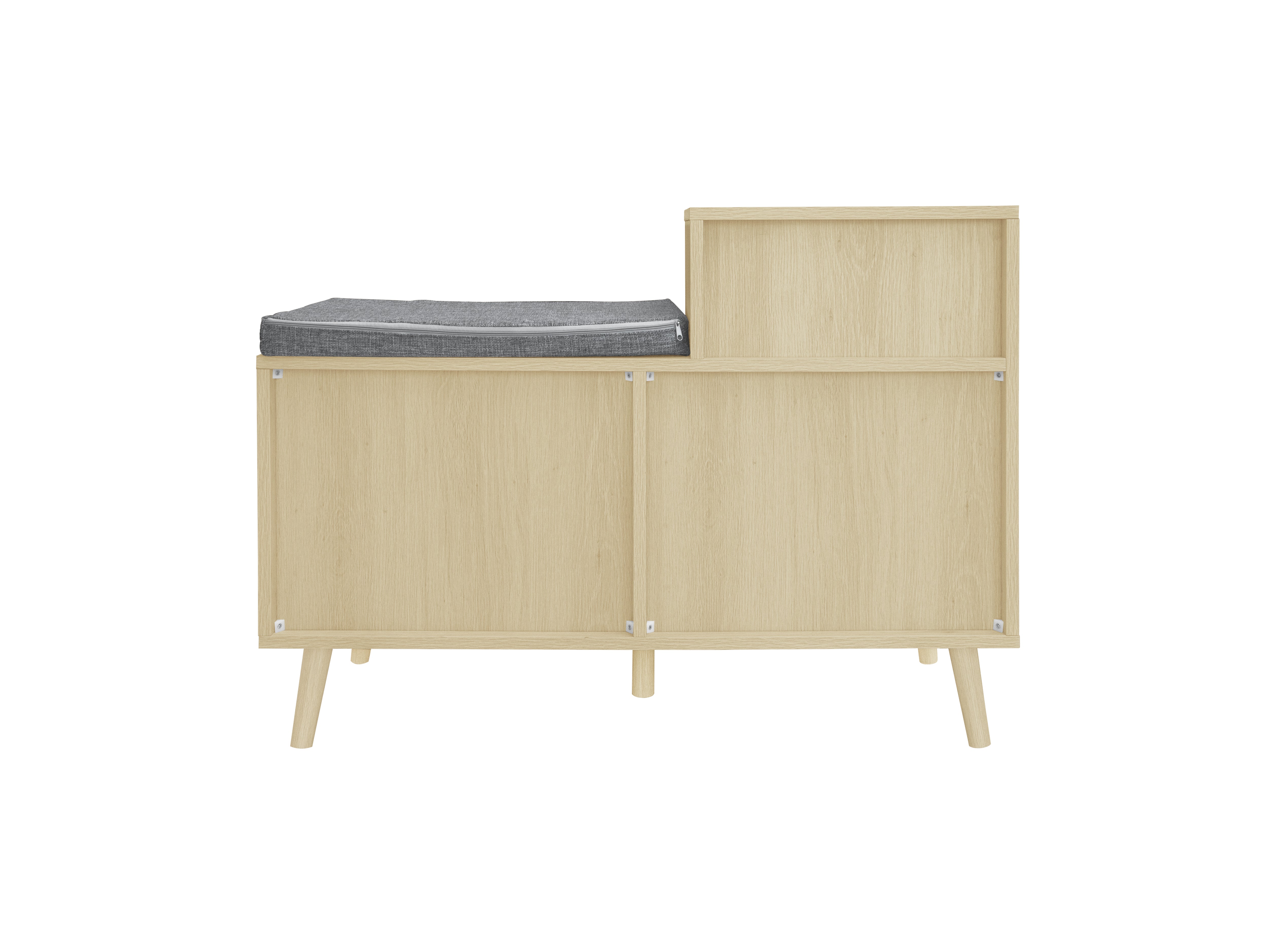 Logidon Boho shoe bench with rattan doors and drawer 90x35x65 cm