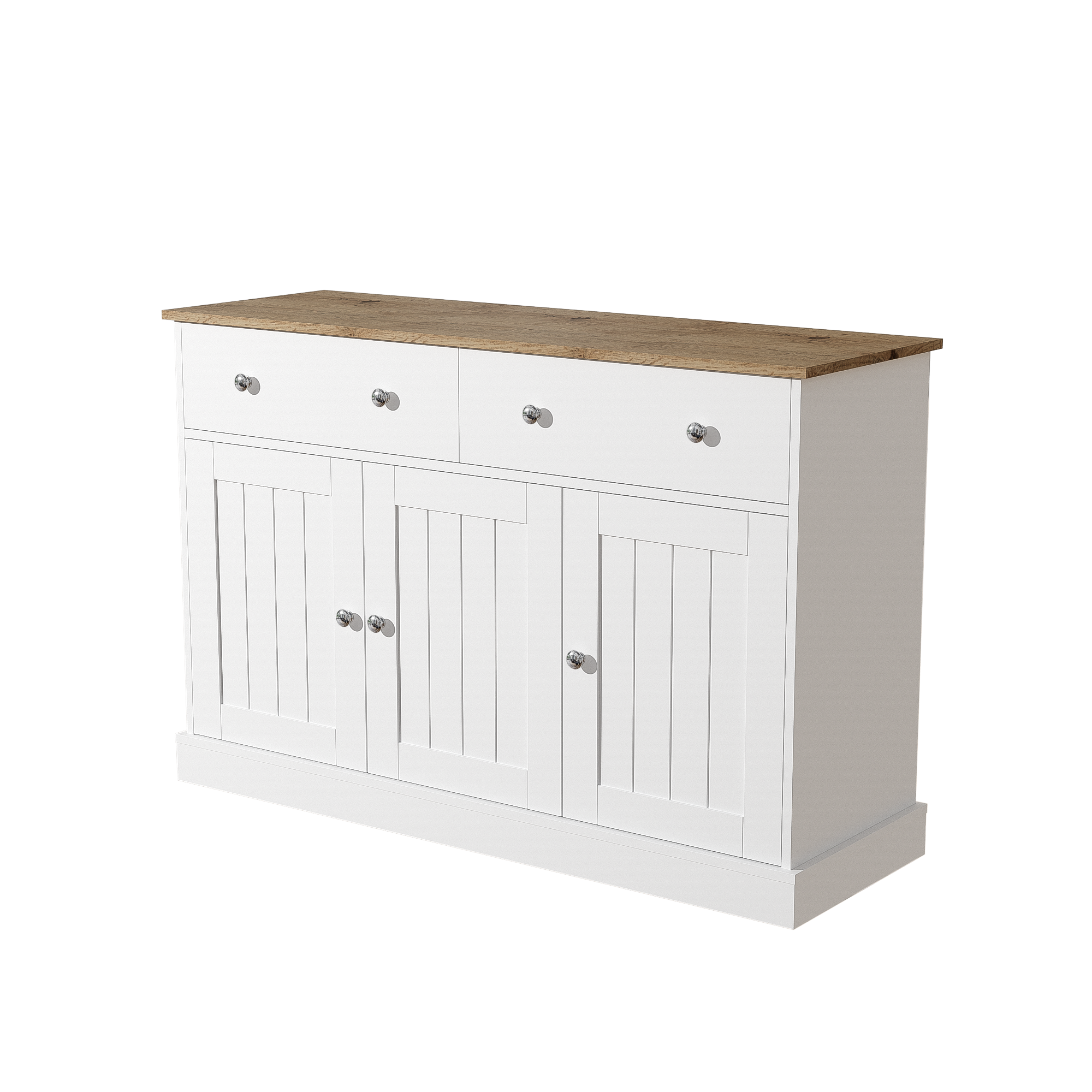 Logidon dressoir wit houtlook 120 cm 3 deuren 2 lades