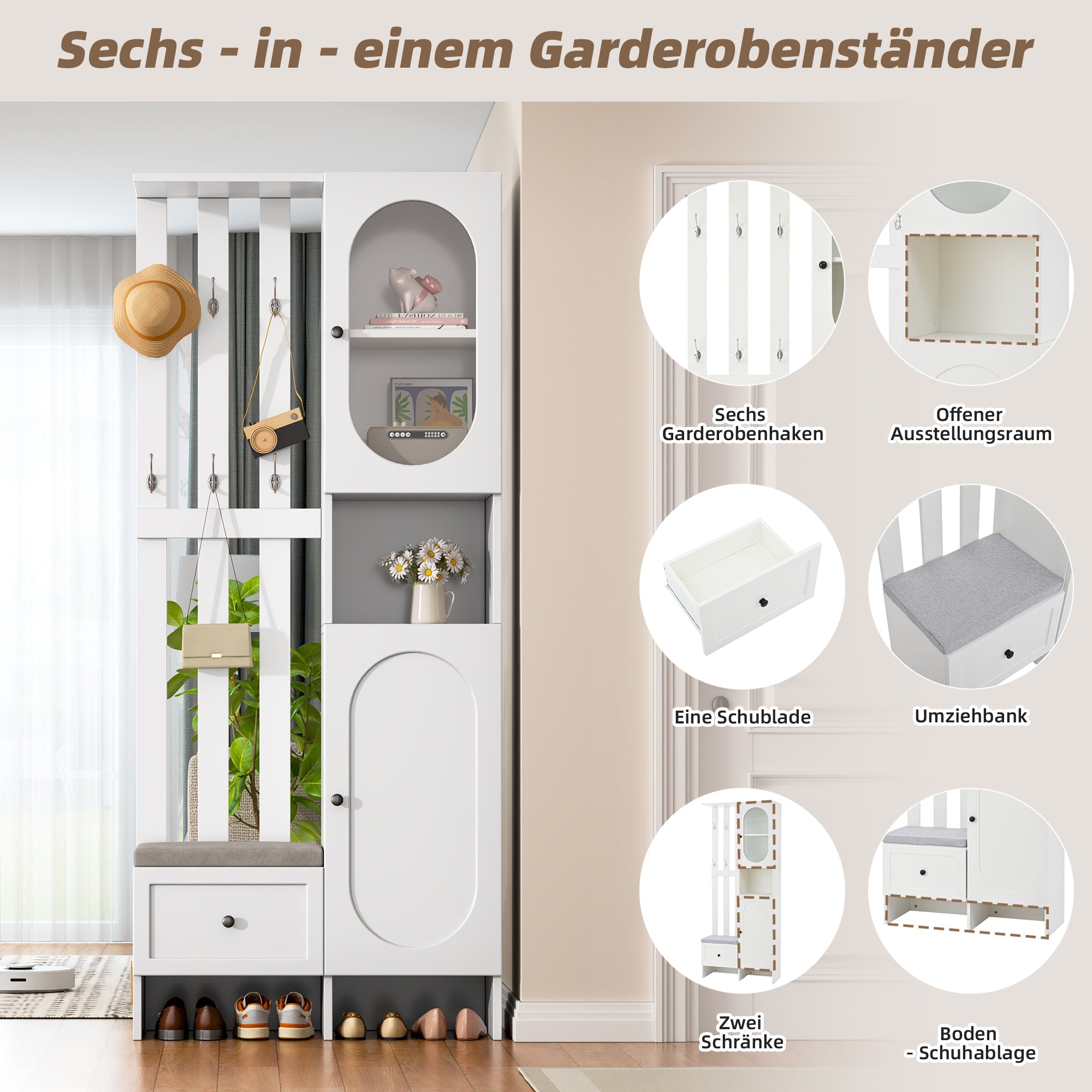 Logidon compacte kledingkast 85x33,5x200 cm wit 2 kasten
