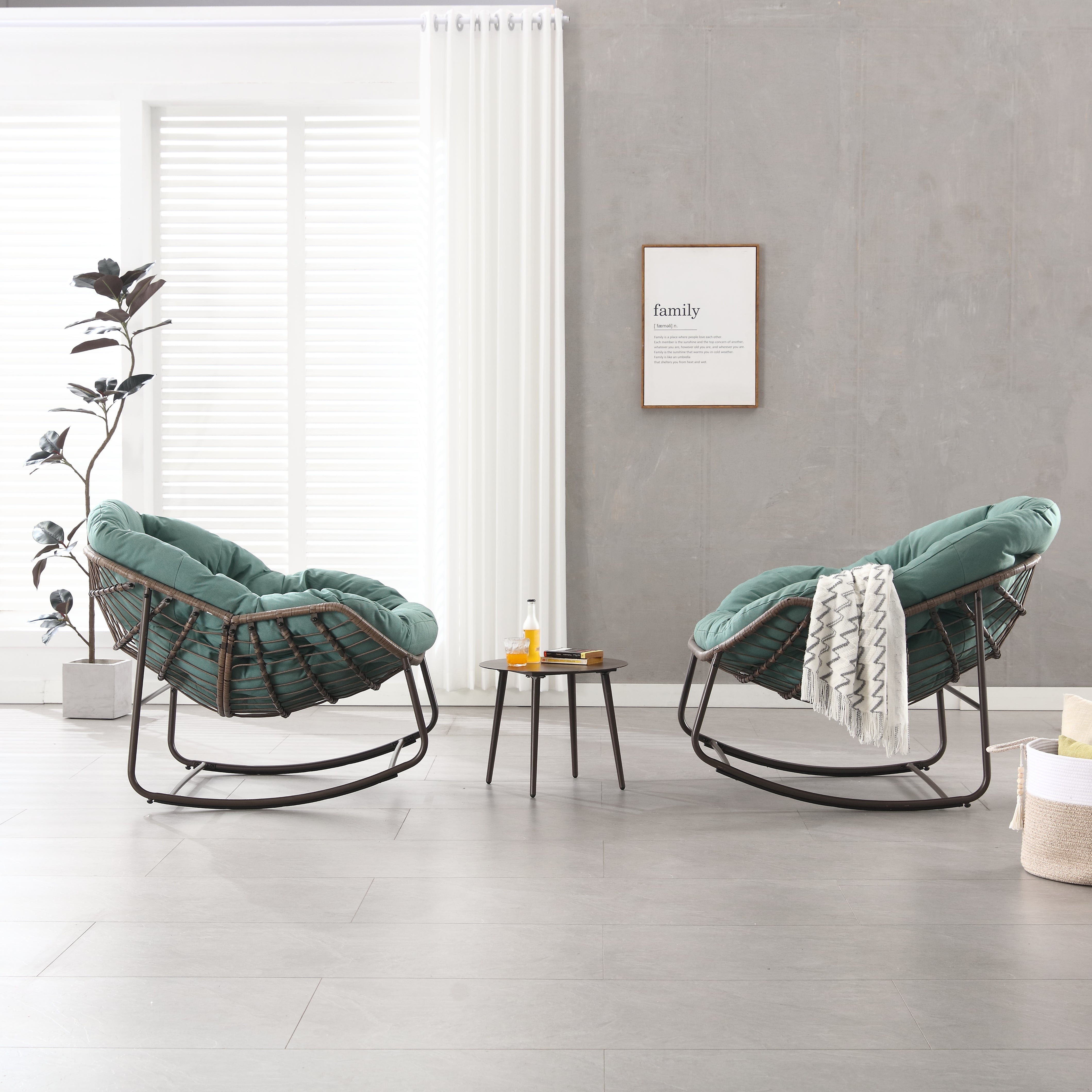 Logidon Outdoor Egg Chair Lichtgroen Grote Schommelstoel Dik Kussen