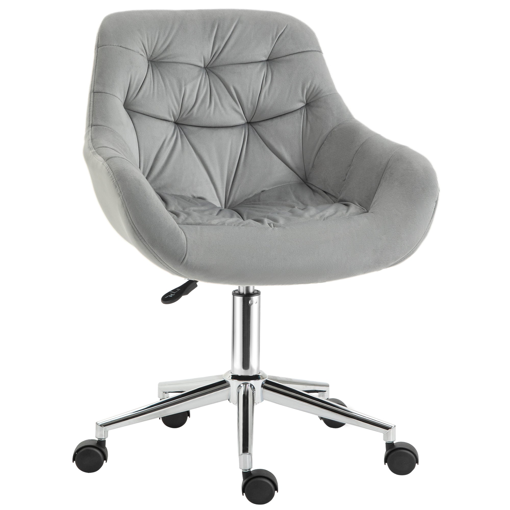 Logidon Vinsetto bureaustoel grijs fluweellook ergonomisch tot 120 kg