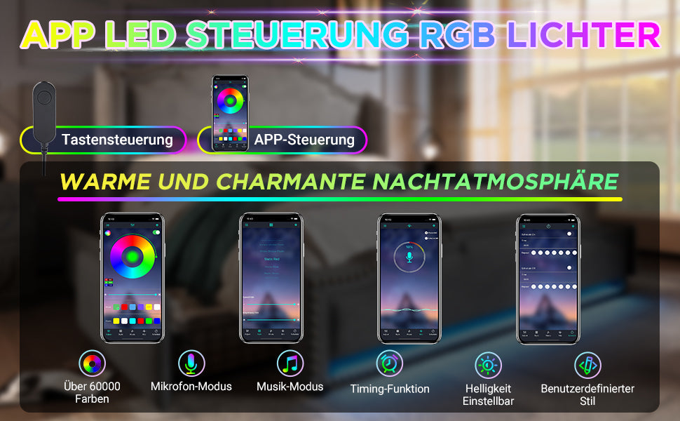 Logidon gestoffeerd bed 140x200 grijs LED-licht met hydraulische opbergruimte