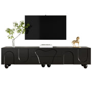 Logidon TV-meubel 180 cm Zwart Modern Kast met Houten Poten