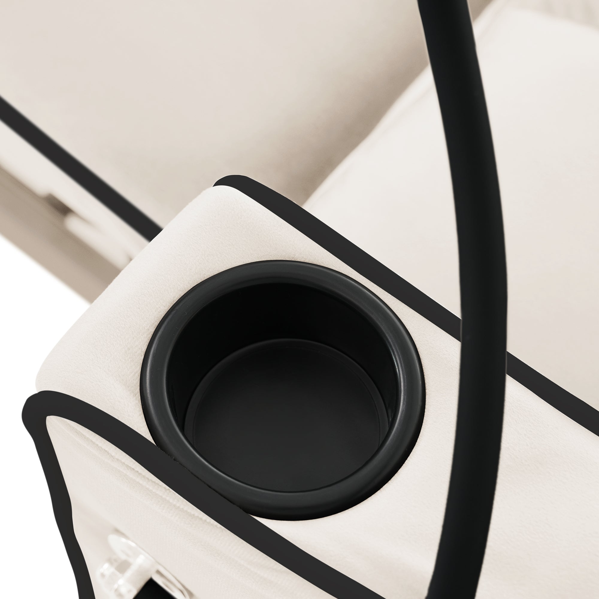 Logidon beige 3-in-1 uittrekbare slaapbank met bekerhouders