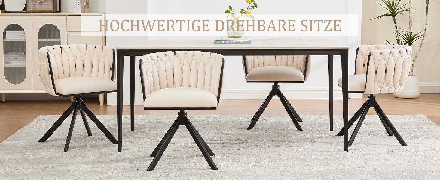 Logidon velours fauteuils met 180 graden draaifunctie, set van 2 Ivoor