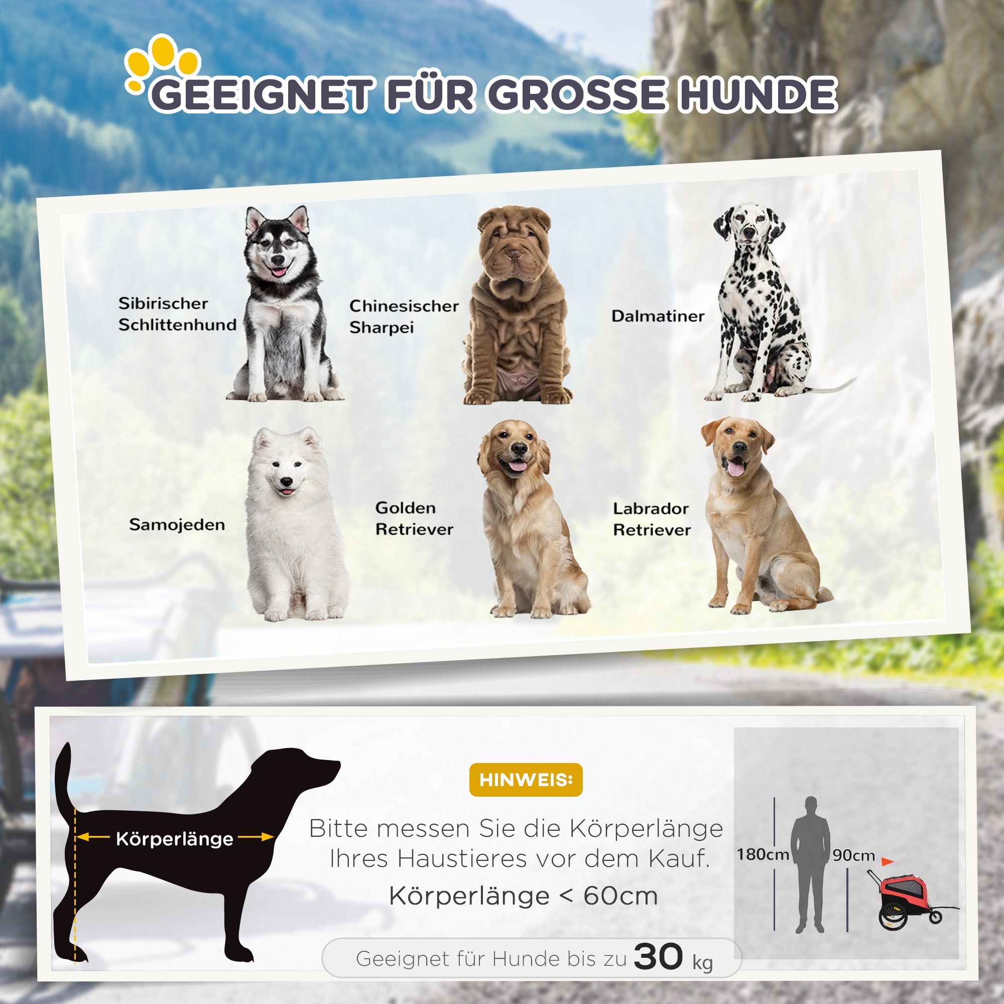 Logidon 2-in-1 hondenkar en hondenbuggy rood voor grote honden tot 30 kg