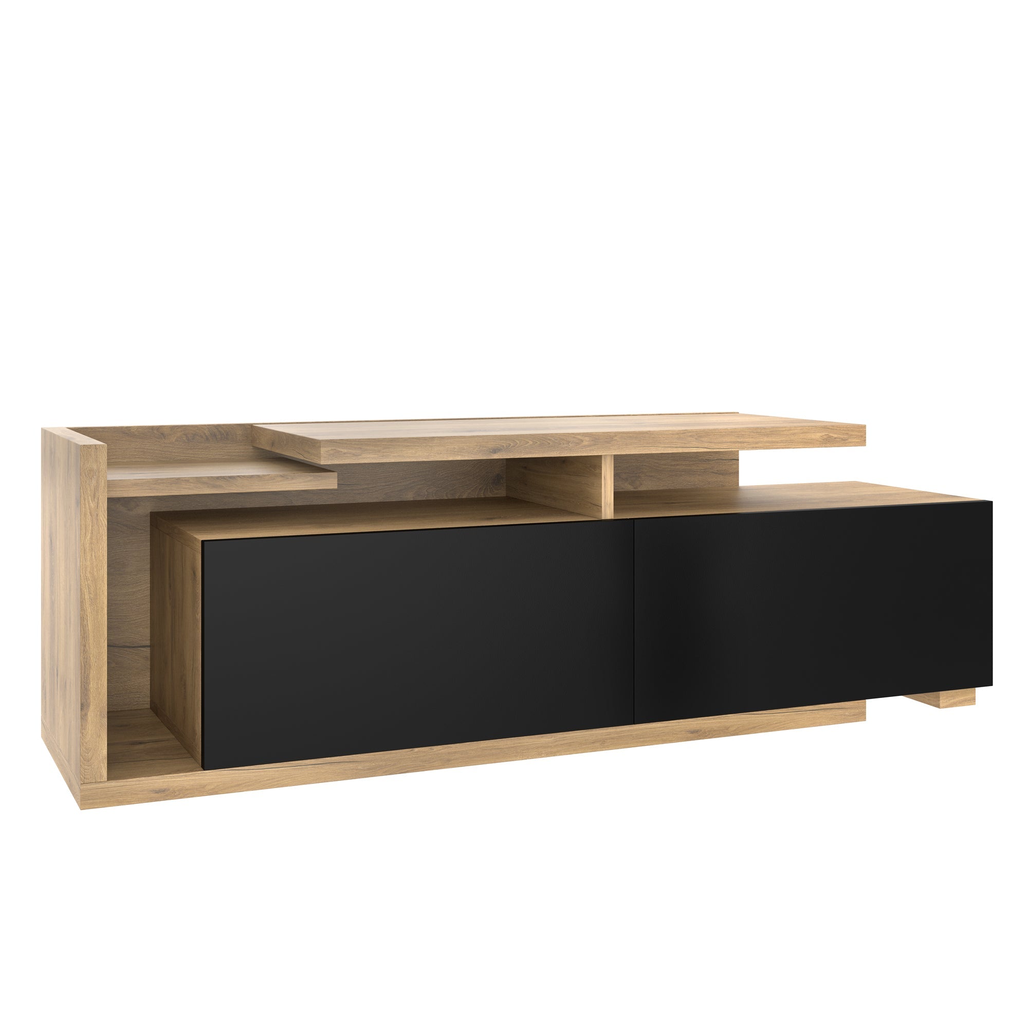 Logidon modulair tv-meubel met LED-verlichting en uittrekmodule