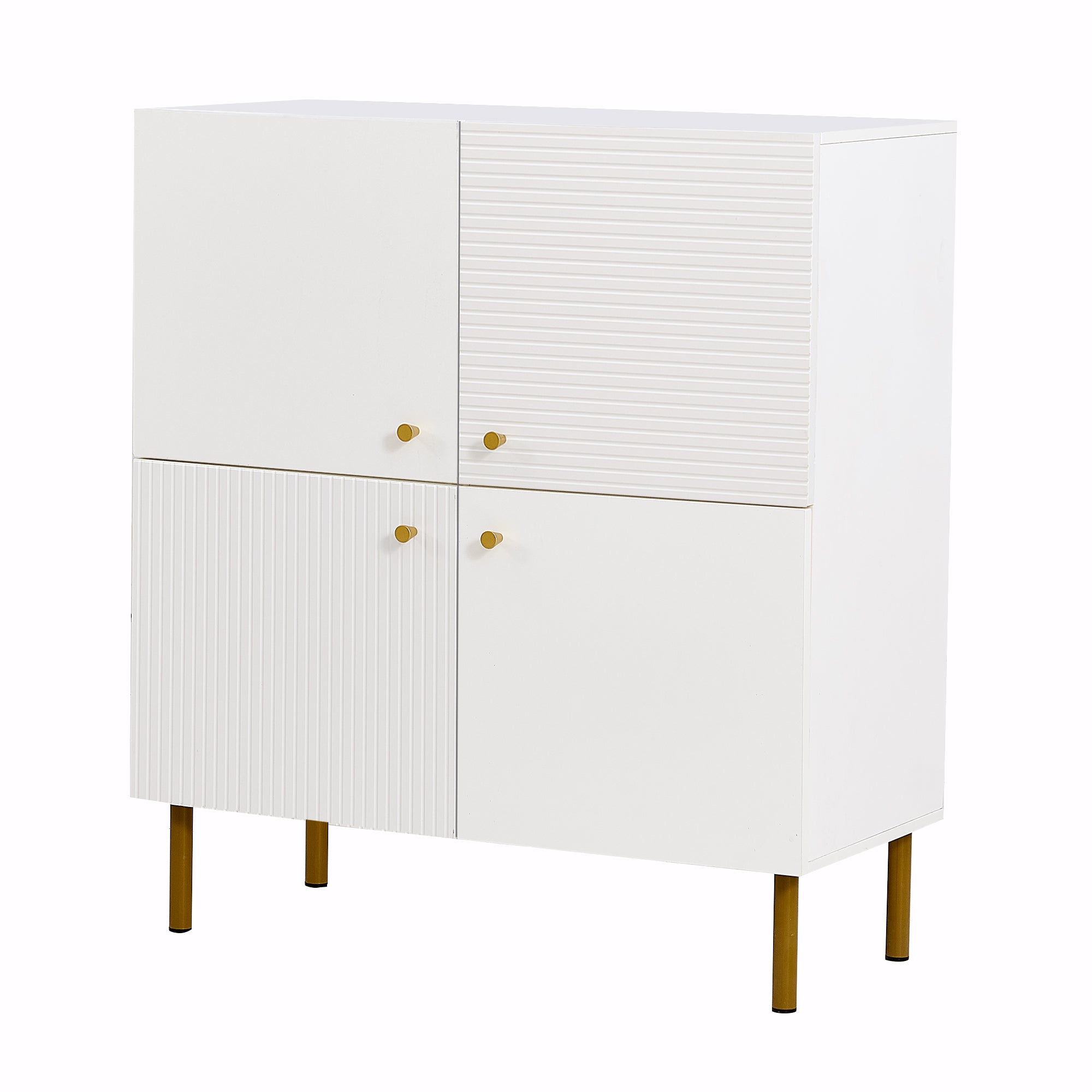 Logidon Wit MDF dressoir 80x36x90 cm zinken handvat stalen poten
