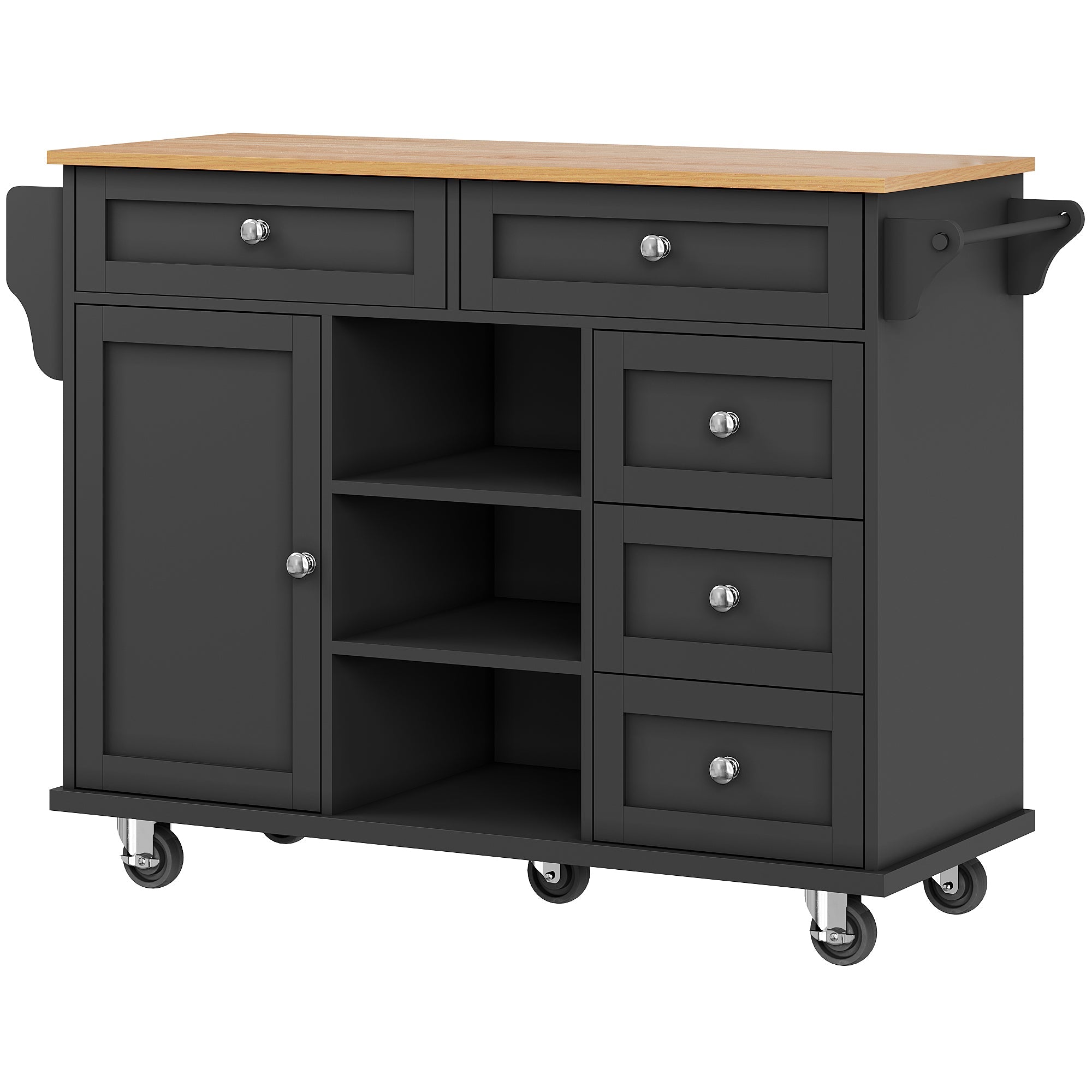 Logidon Restauratiewagen Zwart 134x46x92 cm Mobiel DualUse Design