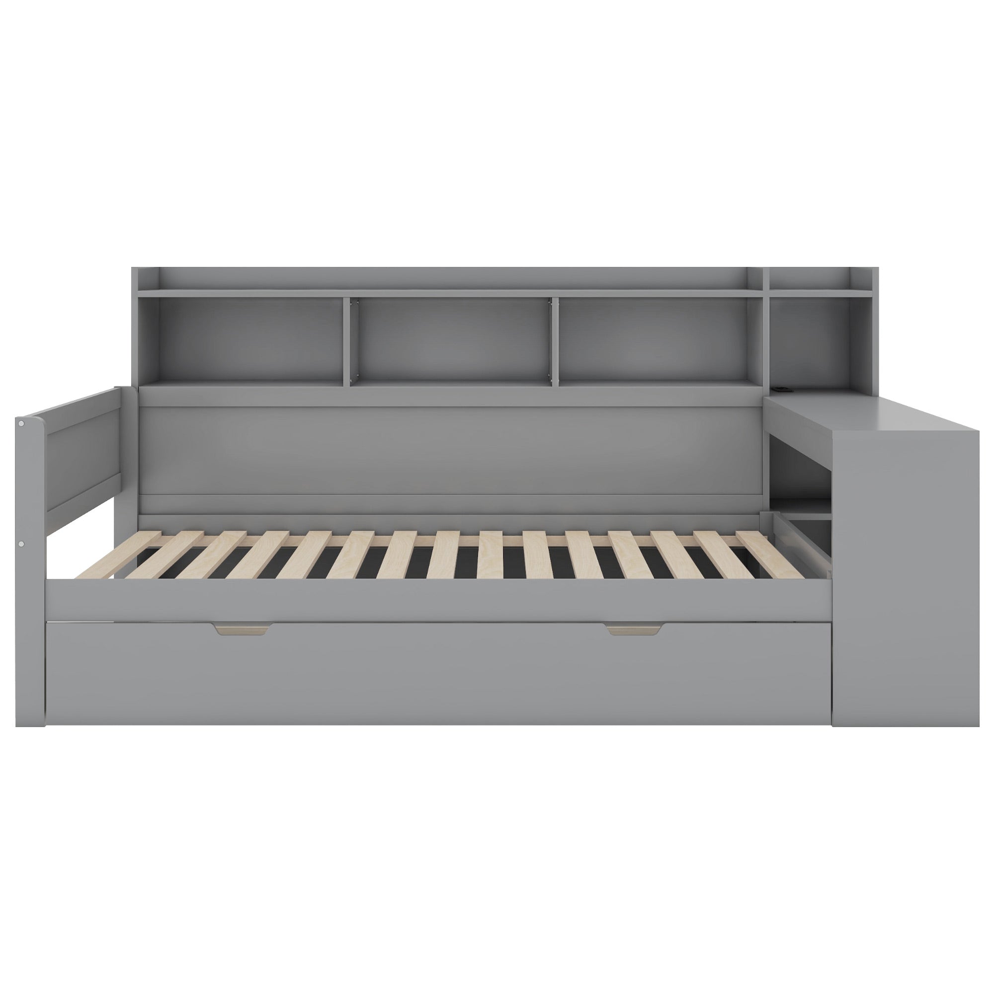 Logidon sofa bed 90x200 gray USB port 2 drawers