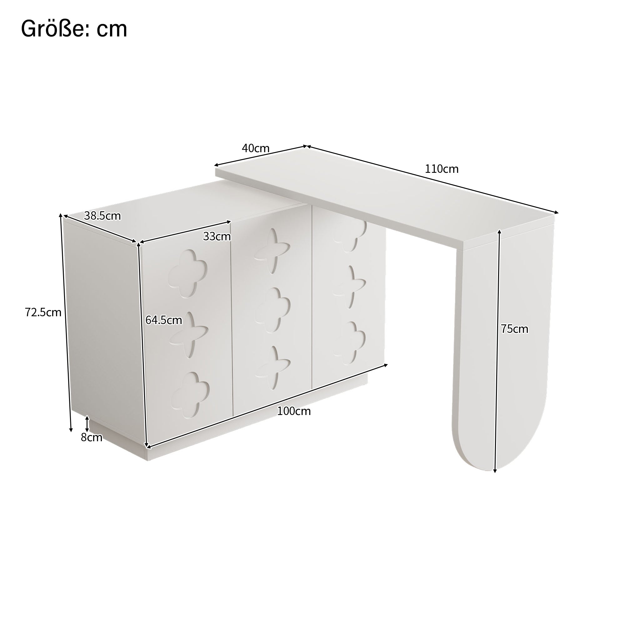 Logidon hoekbureau L-vorm draaibaar wit 110 centimeter