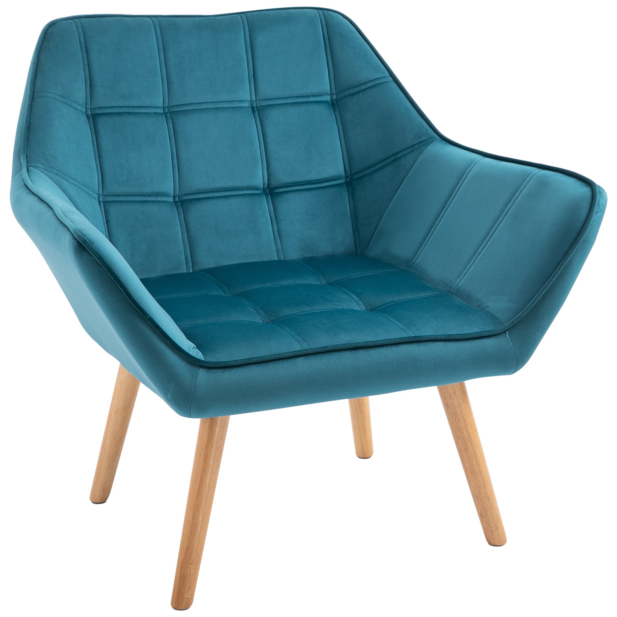 Logidon relaxstoel fluweel lichtblauw verhoogde poten 64x62x72,5 cm