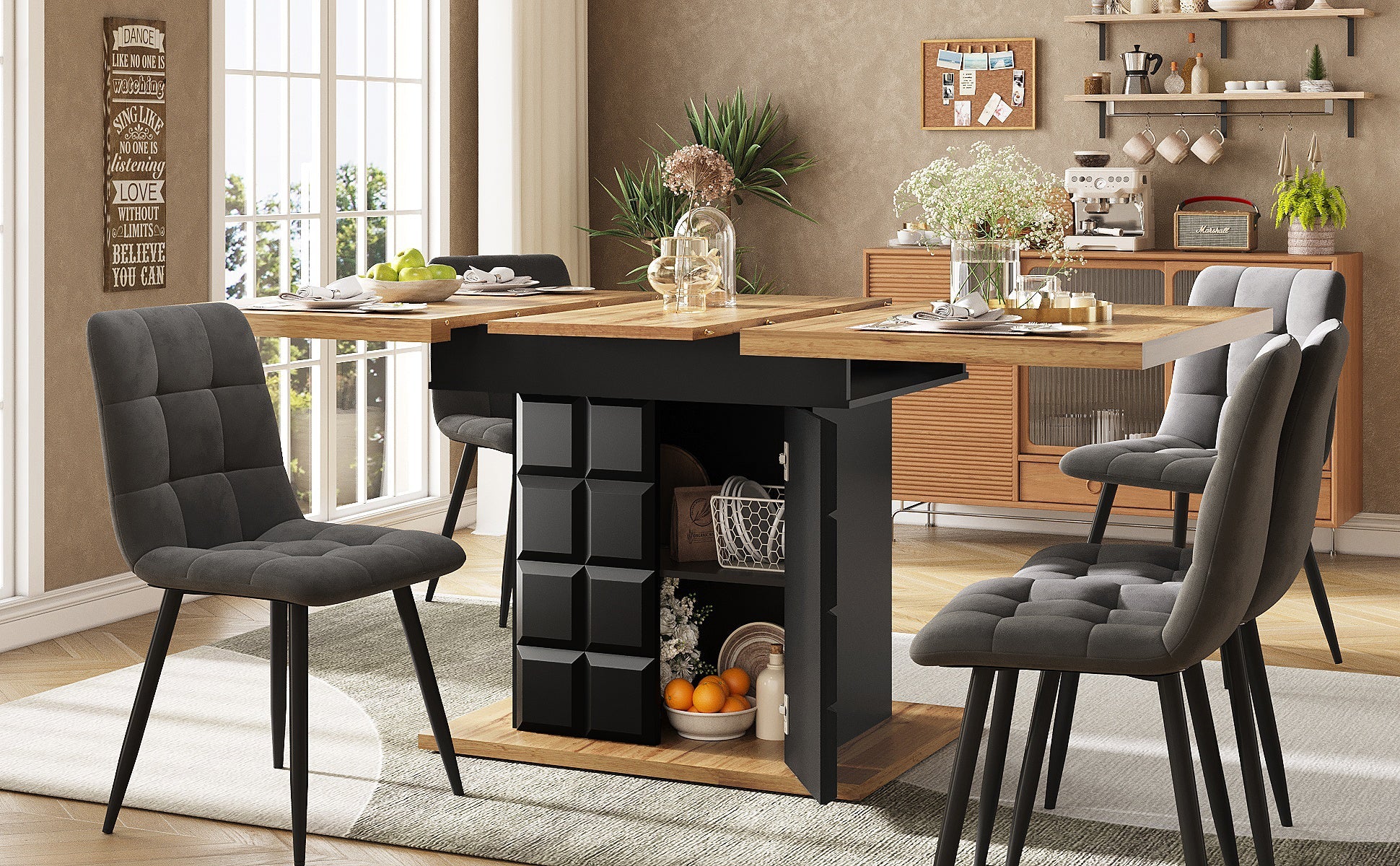 Logidon uitschuifbare eettafel 110-140 centimeter telescopisch naturel MDF