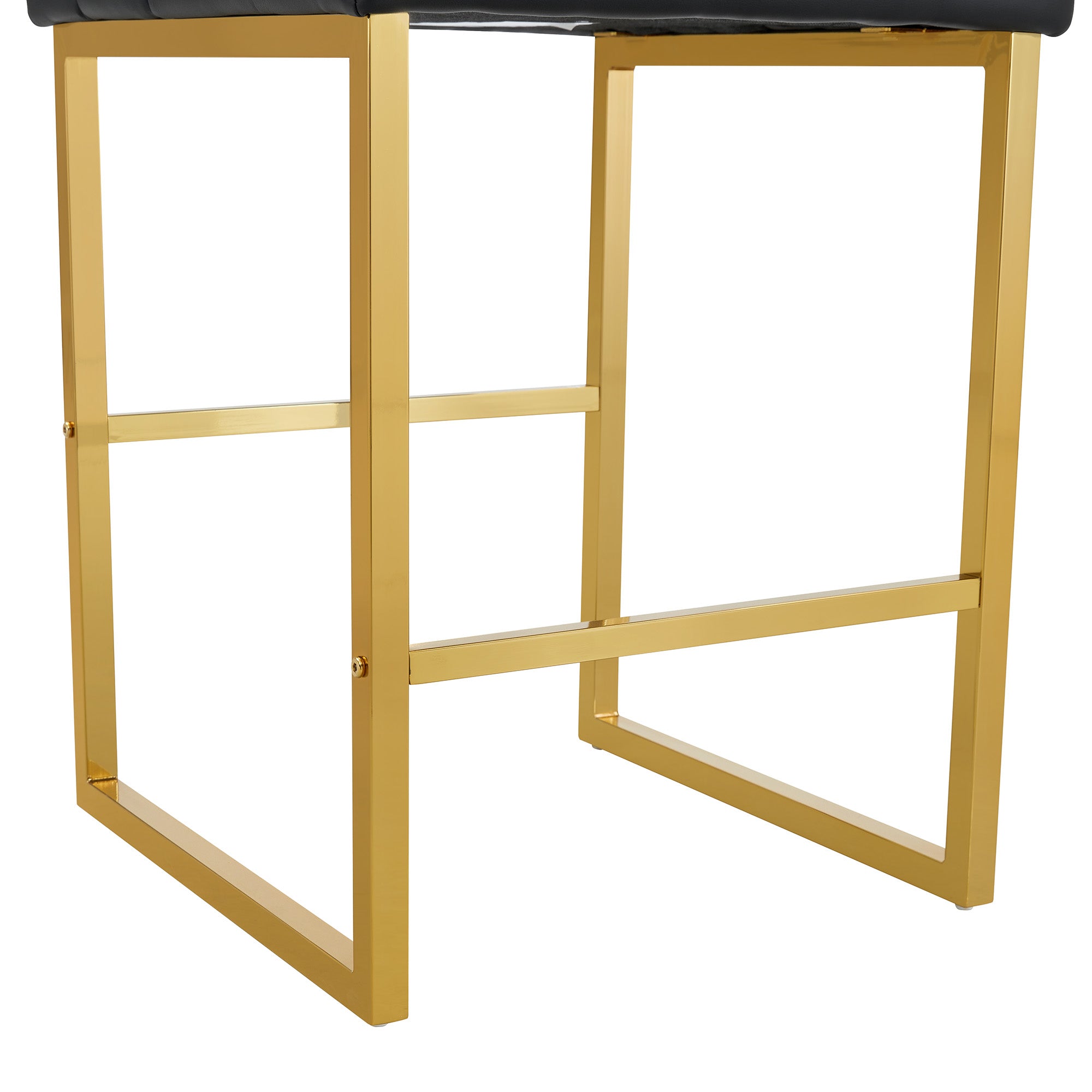 Logidon Barkruk Set 2 Zwart Kunstleer Gouden Poten Nordic