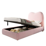 Logidon Gestoffeerd Bed Roze 90x200 cm Hydraulisch bed met opbergruimte