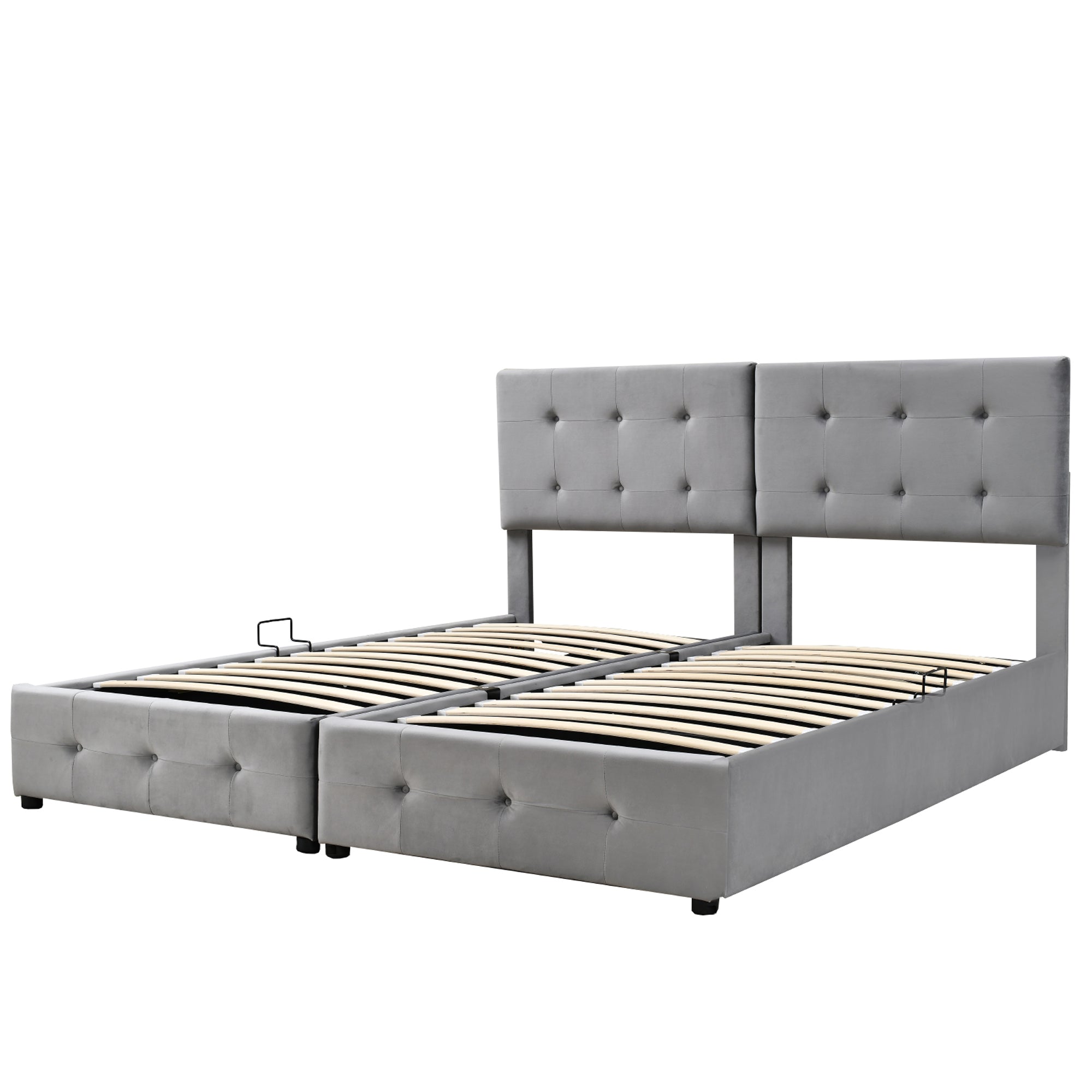 Logidon gestoffeerd bed 180x200 cm grijs hydraulische opbergruimte