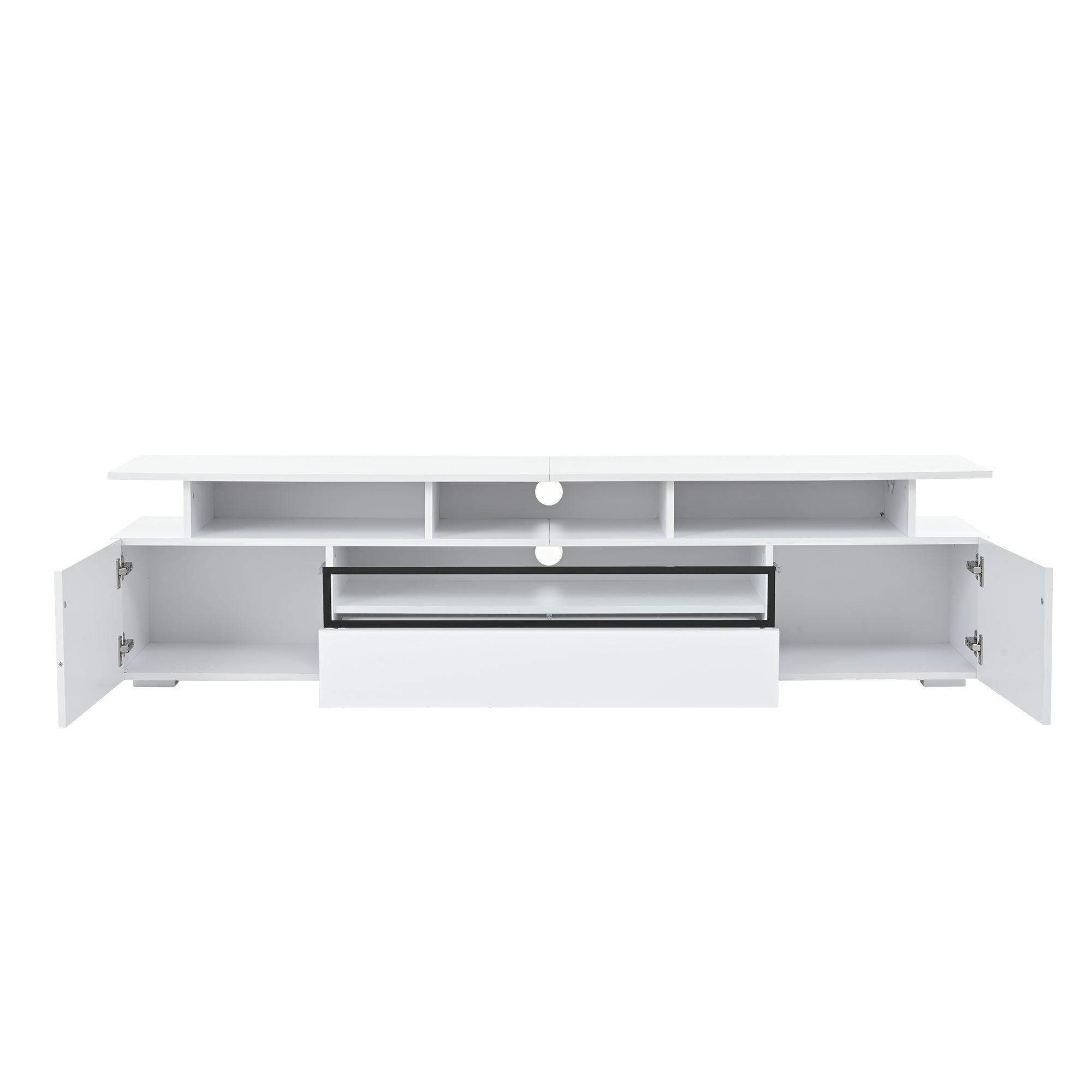 Logidon TV-meubel wit 180x38x45 cm met LED-verlichting 2 deuren 1 lade