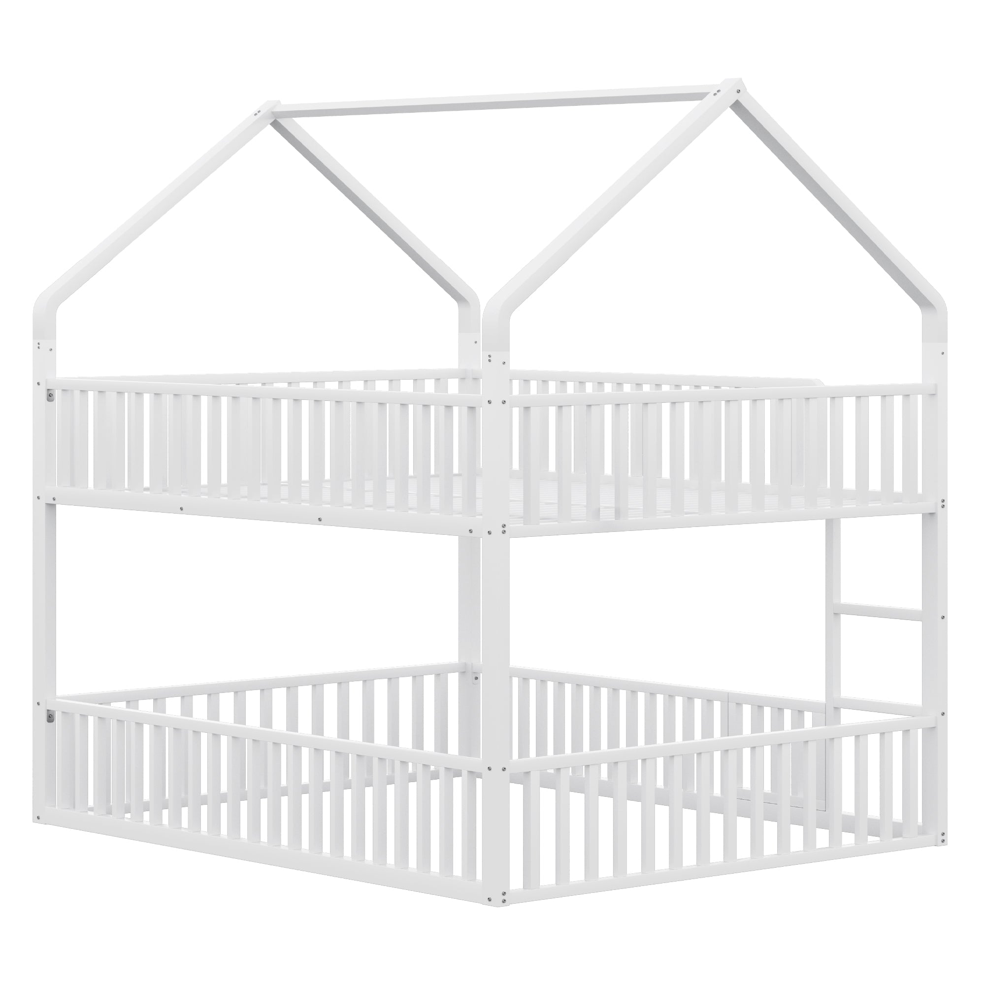 Logidon stapelbed 140x200 cm metalen hoogslaper witte trap familiebed
