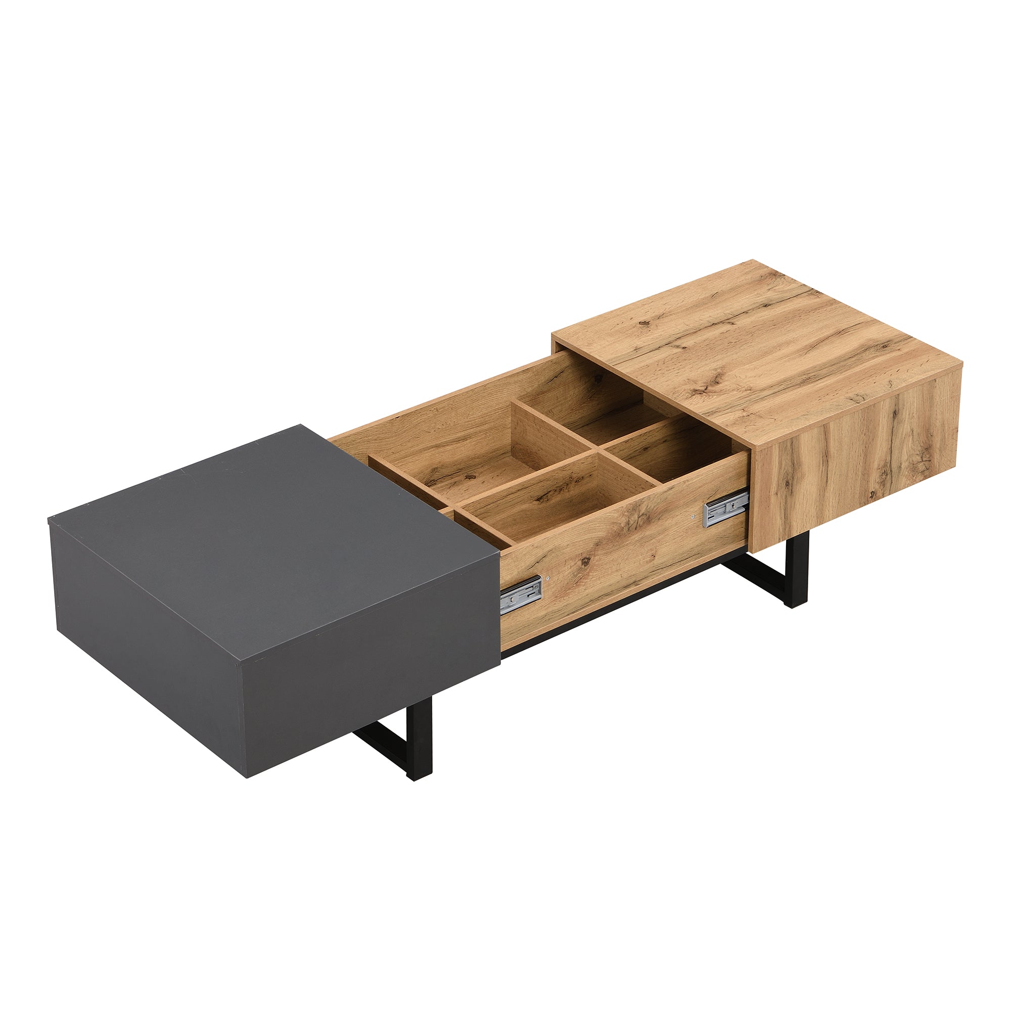 Logidon Salontafel met verschuifbare opbergruimte 155x55x22 cm