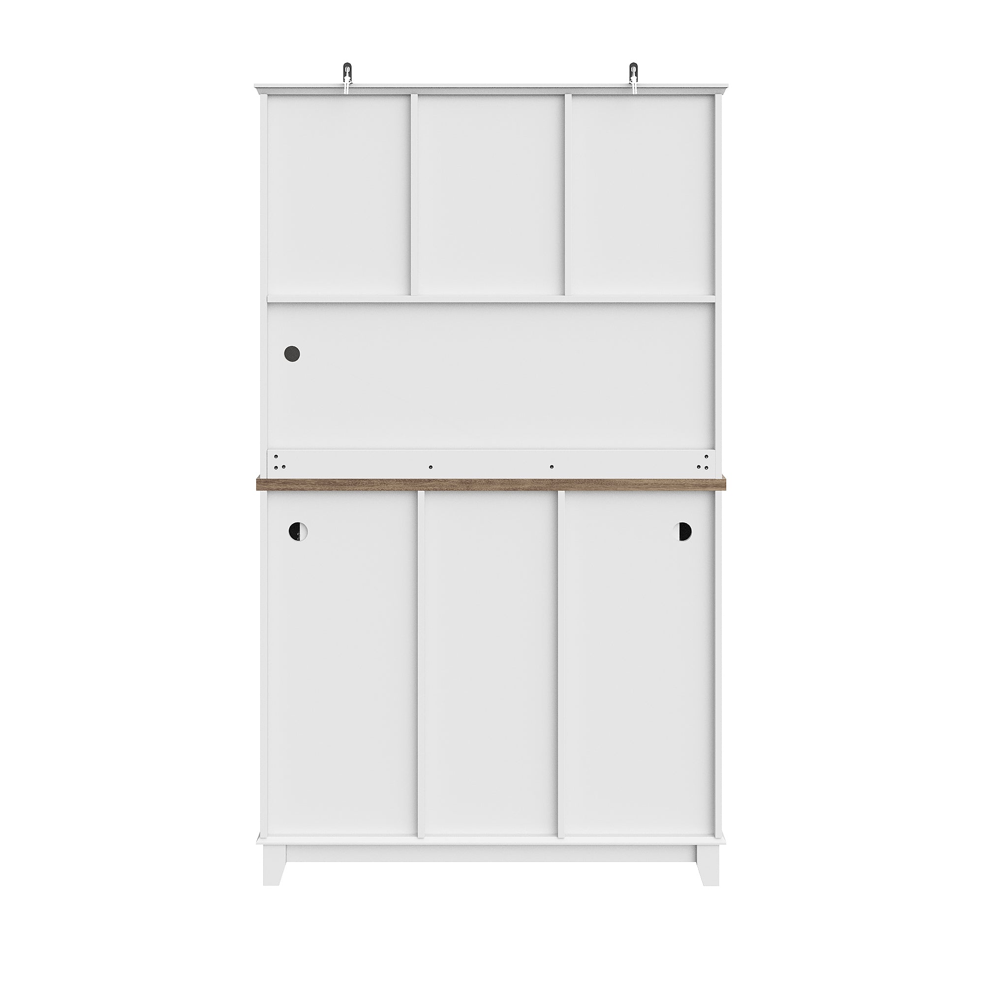 Logidon keukenkast vitrinekast 106x40x179cm met LED licht naturel wit