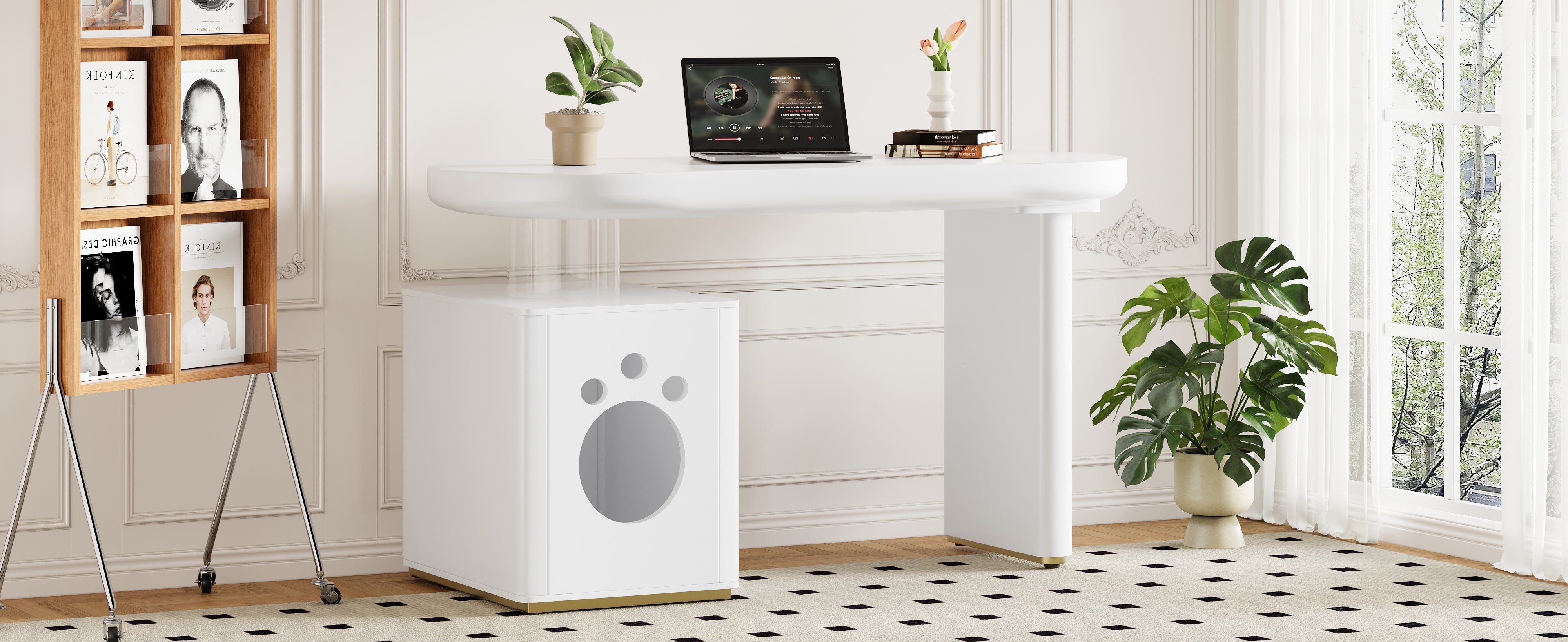 Logidon Bureau met Dierenbed Wit 117x50x76 cm