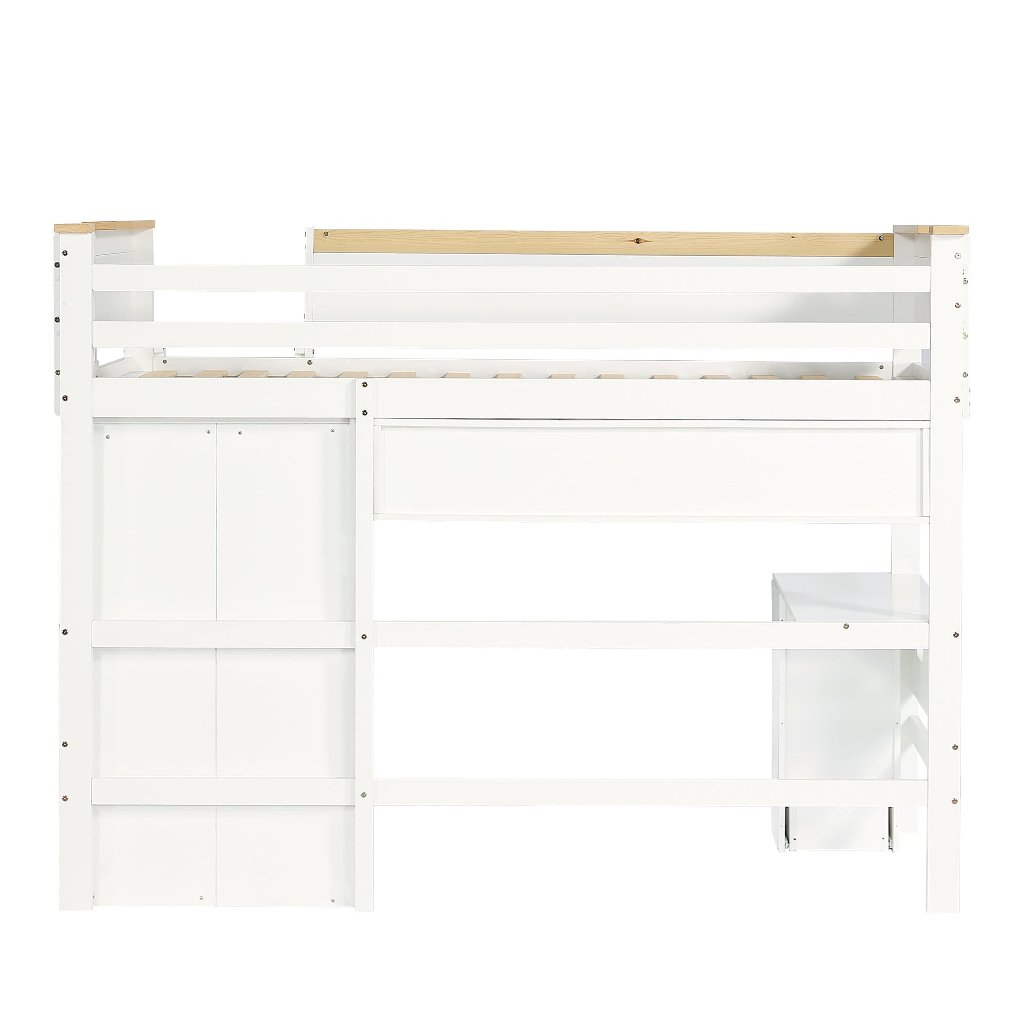 Logidon stapelbed 90x200 cm wit met valbeveiliging tafelkast
