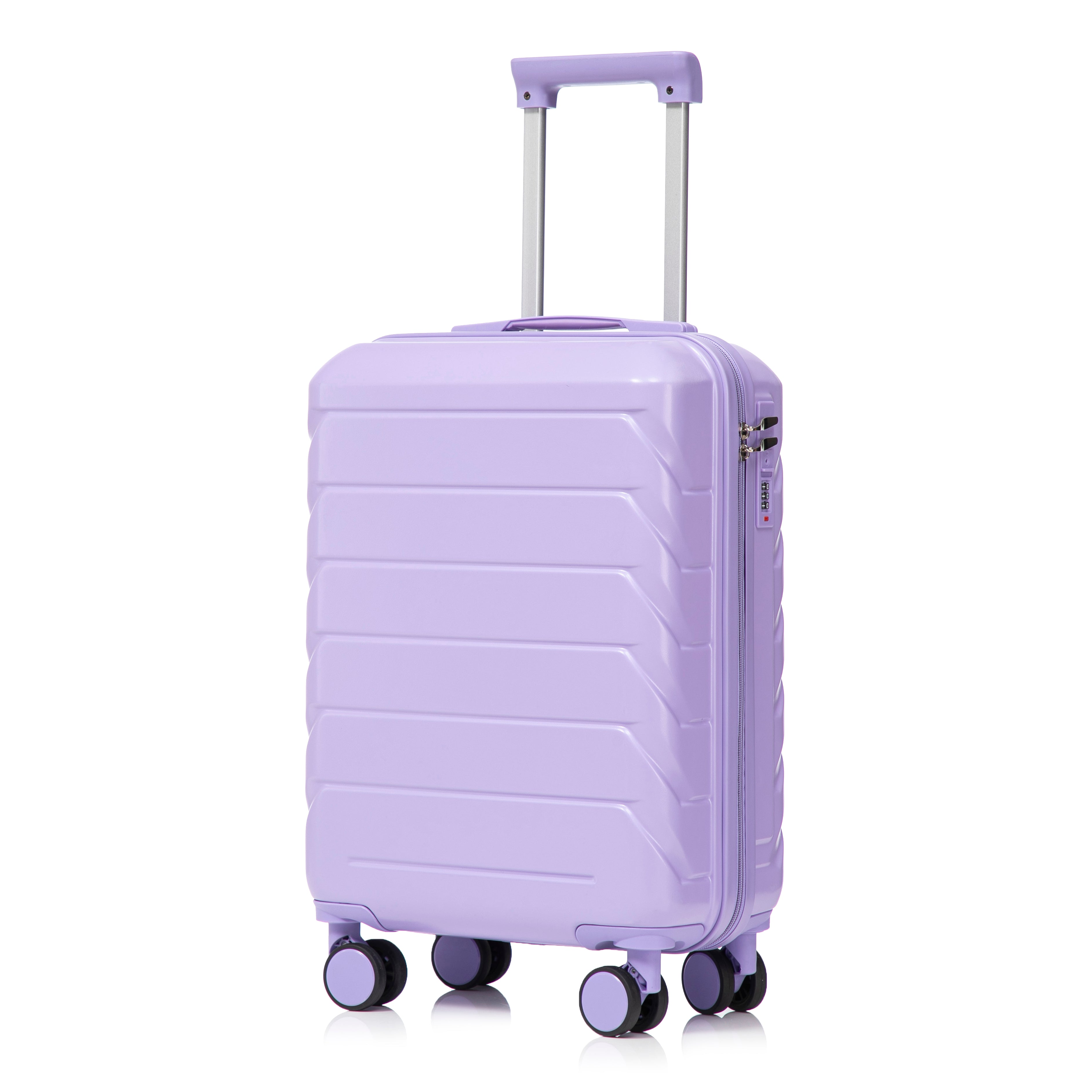 Logidon 2-delige ABS kofferset 19/14 inch spinner blauw paars