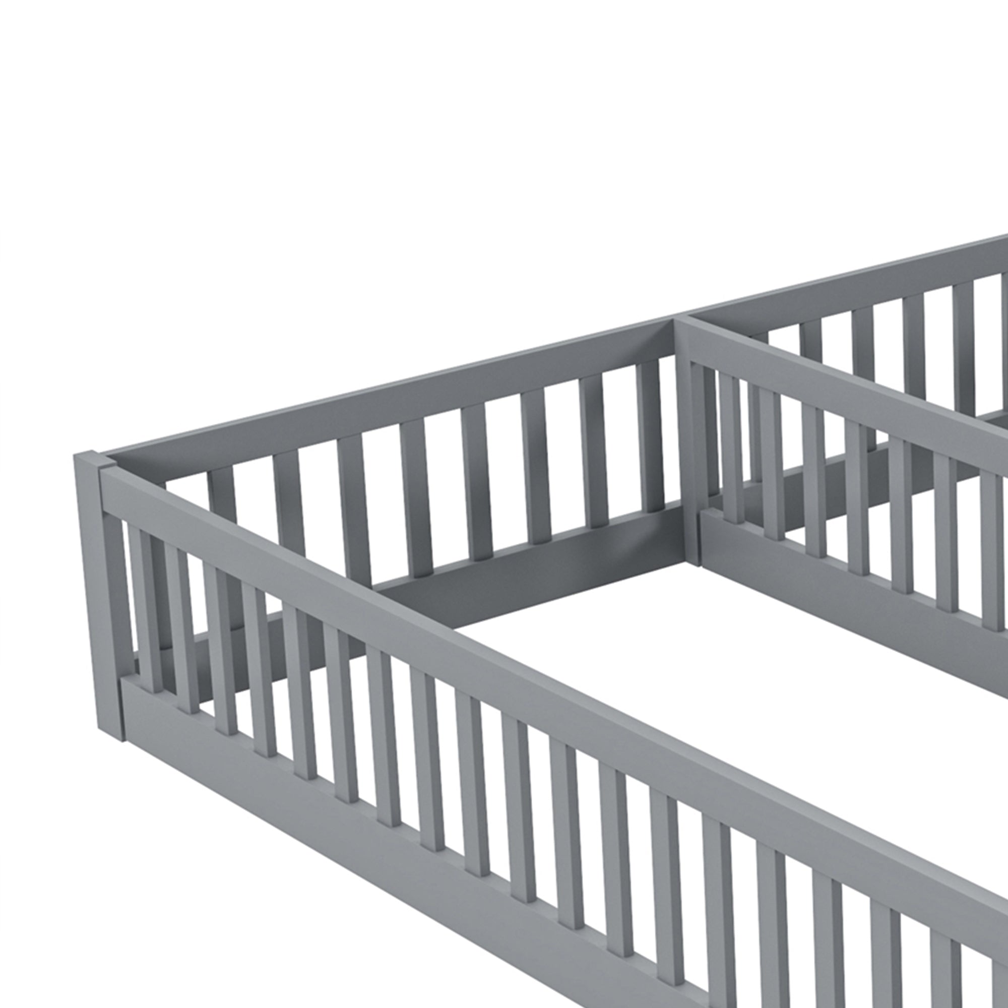Logidon Upholstered Bed 90x200 cm Gray Children's Bed With Safety Gate