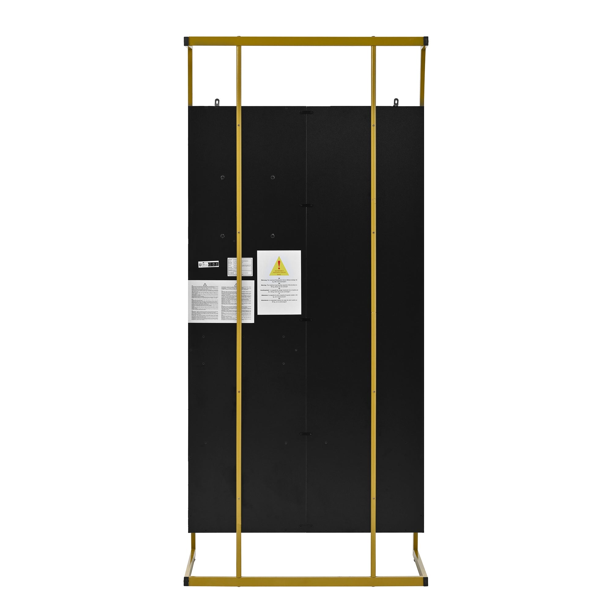 Logidon Modern Compact Wardrobe Box Mirror Shoe Bench Black 78 x 38.5 x 180.5 cm