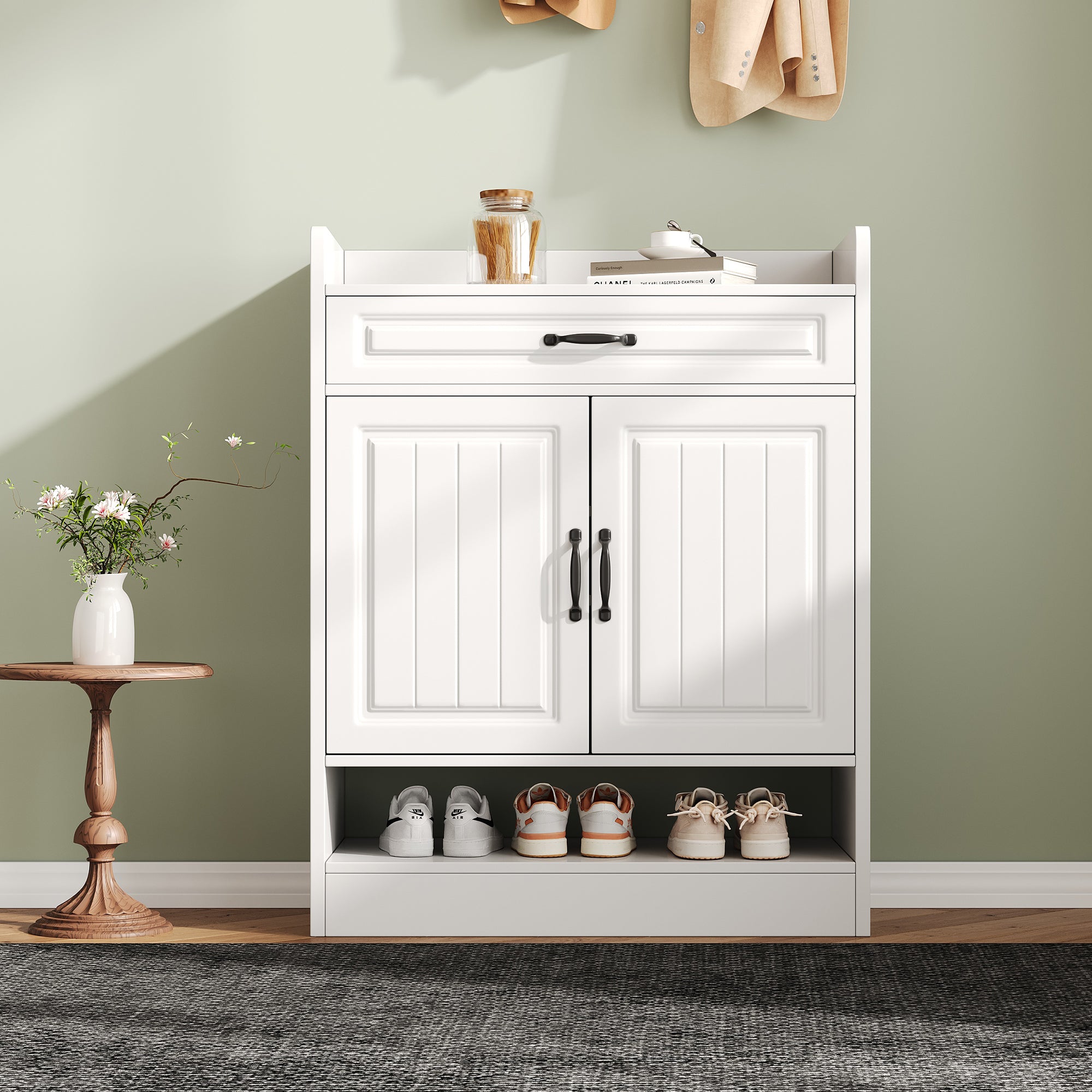 Logidon shoe cabinet white 75x36x95.5 cm with adjustable shelves
